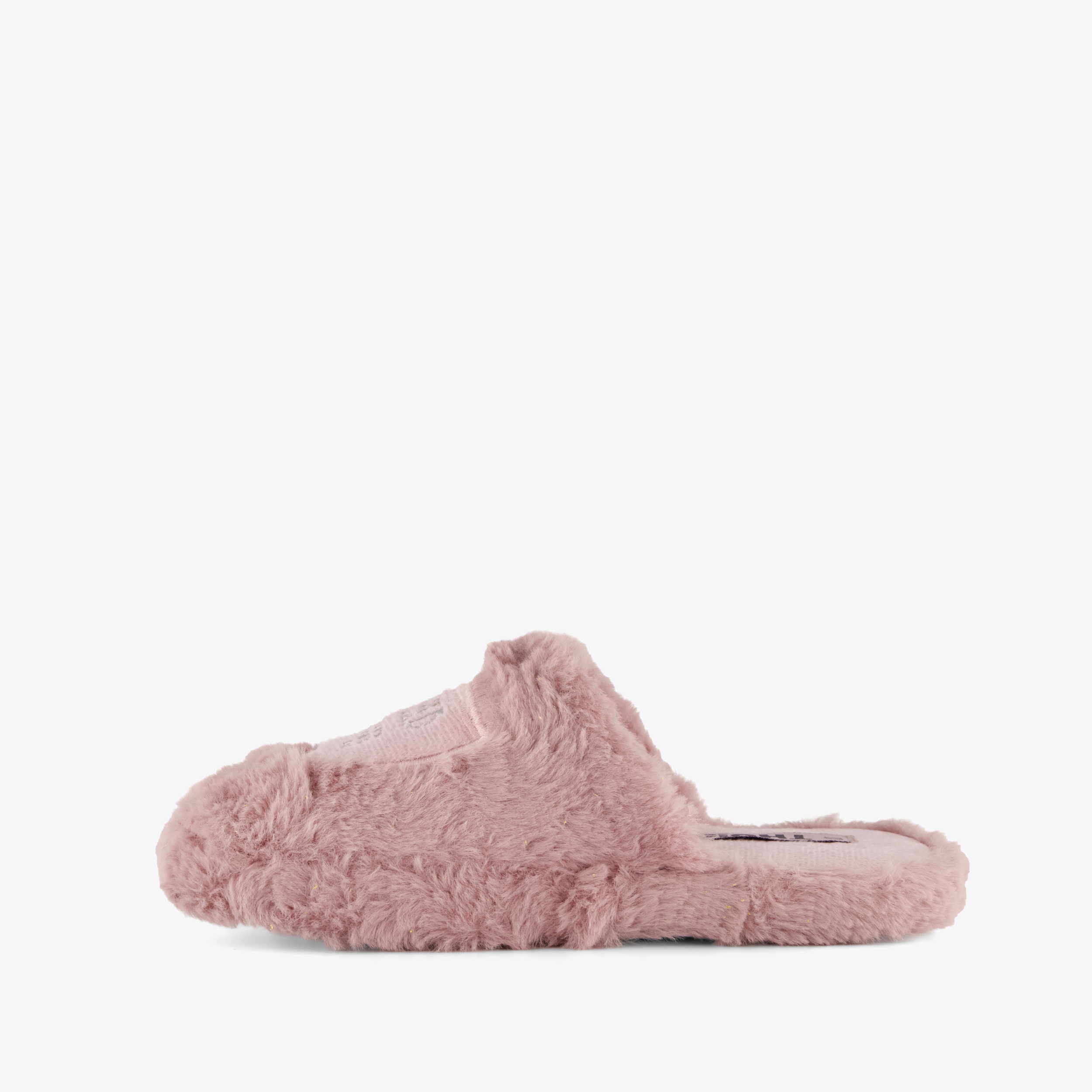 Thu!s fluffy koffie sloffen voor dames - roze