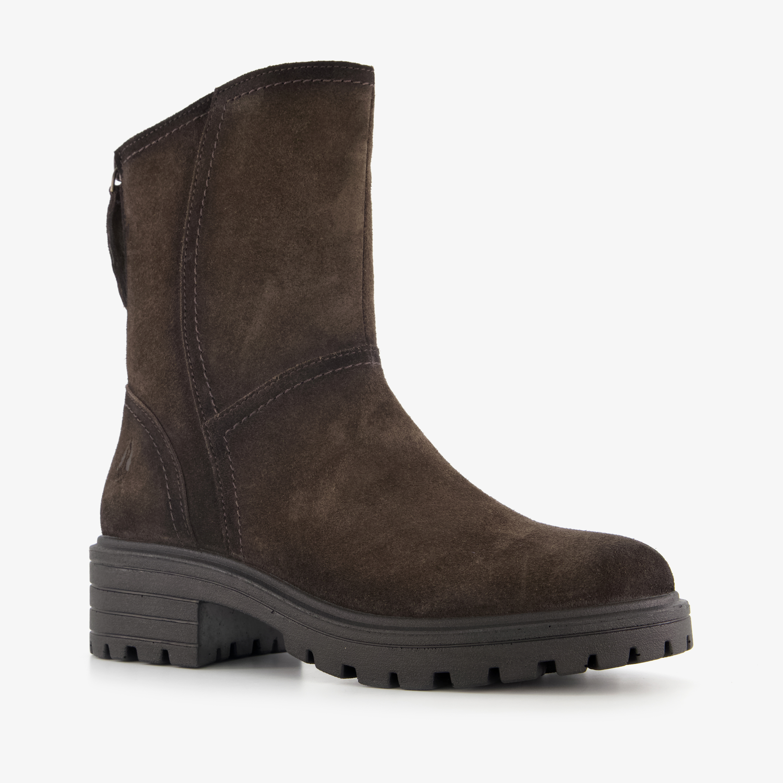 Hush Puppies suède dames boots donkerbruin enkellaarzen