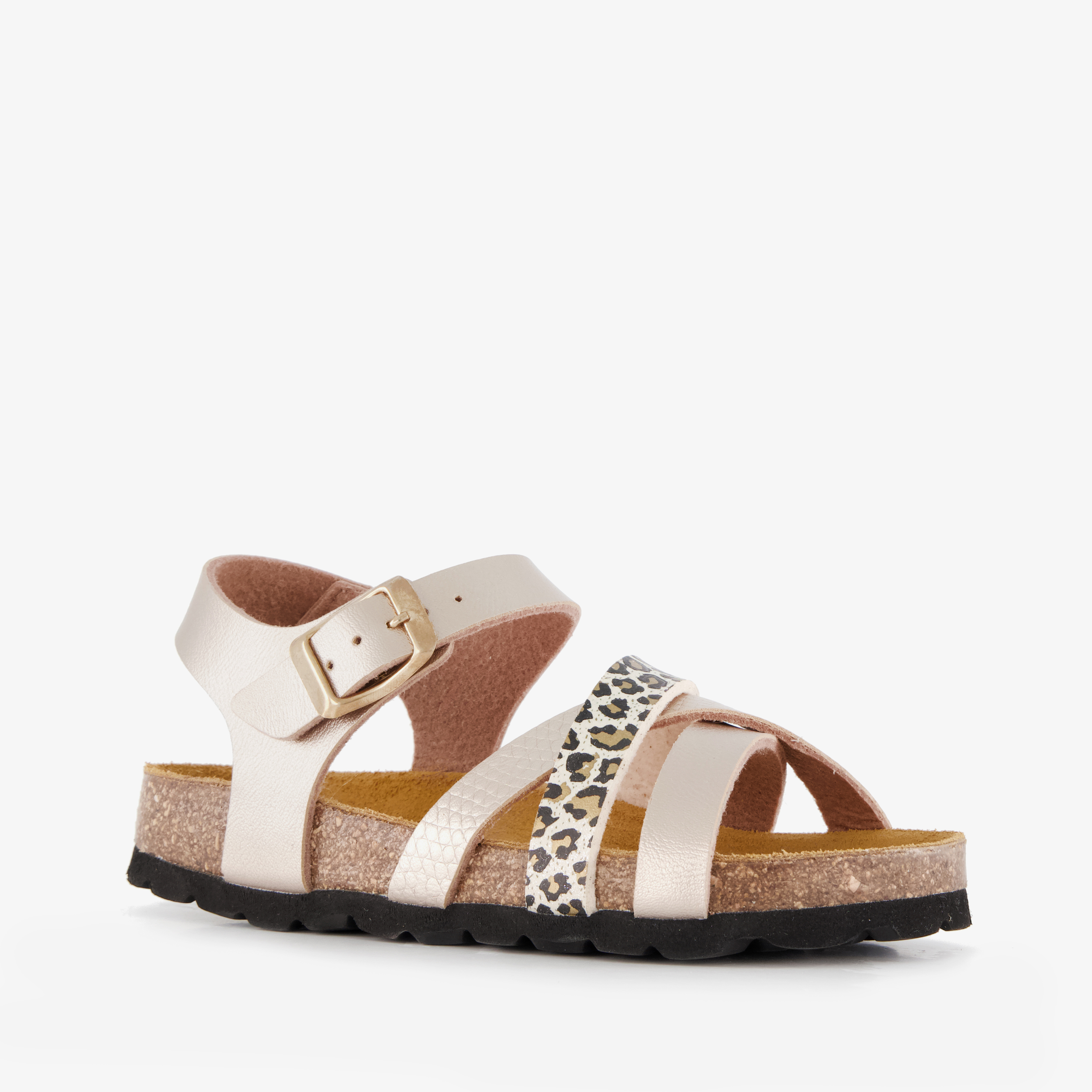 Hush Puppies meisjes sandalen met panterprint details goud