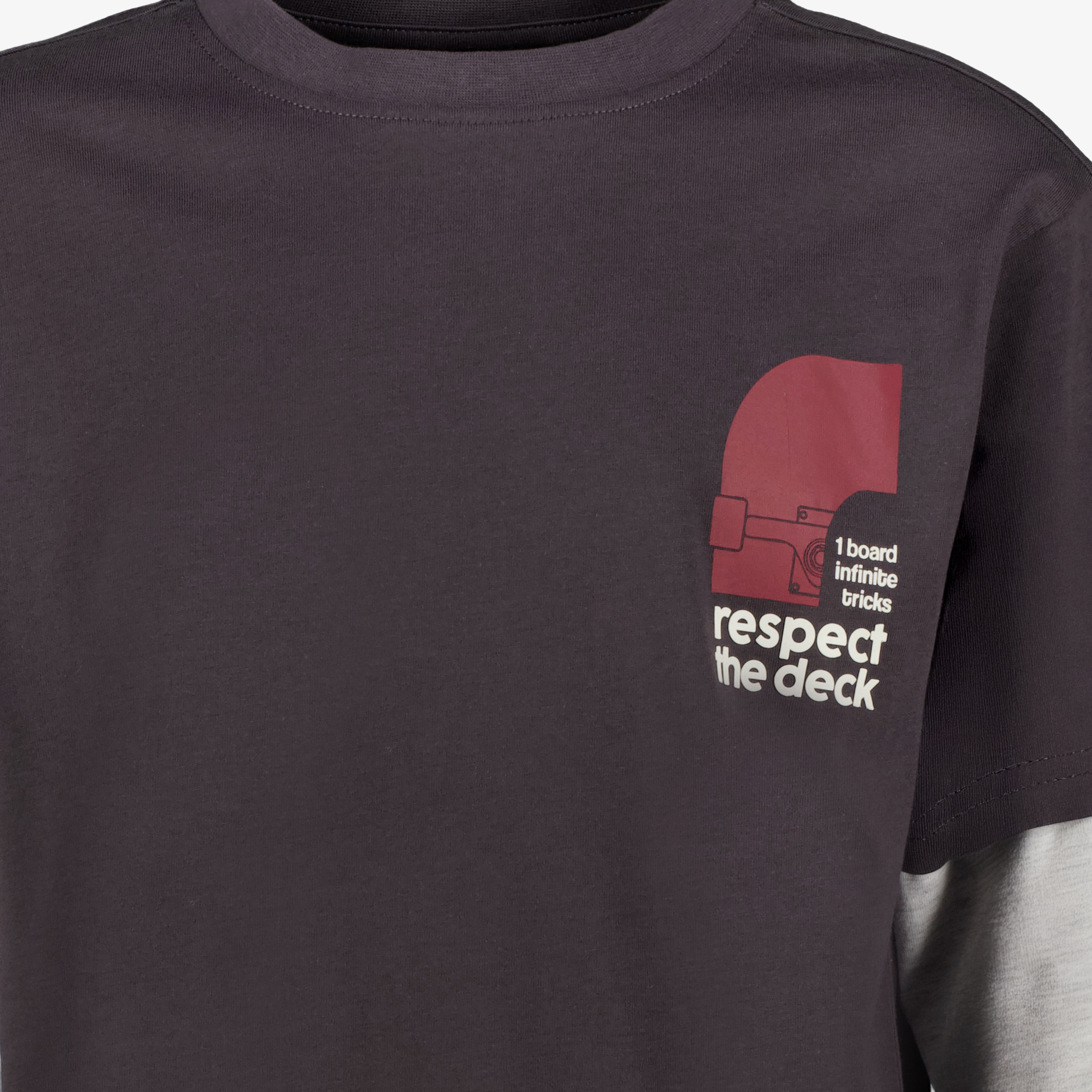 Unsigned jongens shirt met lange mouwen en backprint grijs t-shirts & tops – foto 2