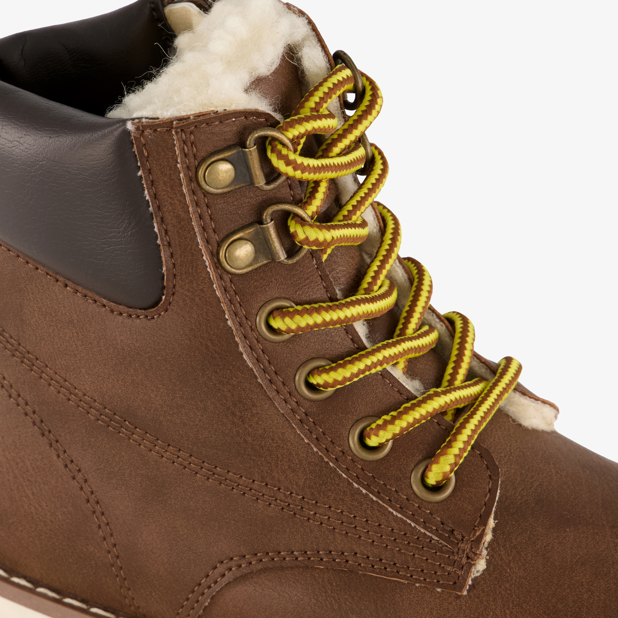 Blue Box gevoerde jongens veterboots cognac bruin – foto 5
