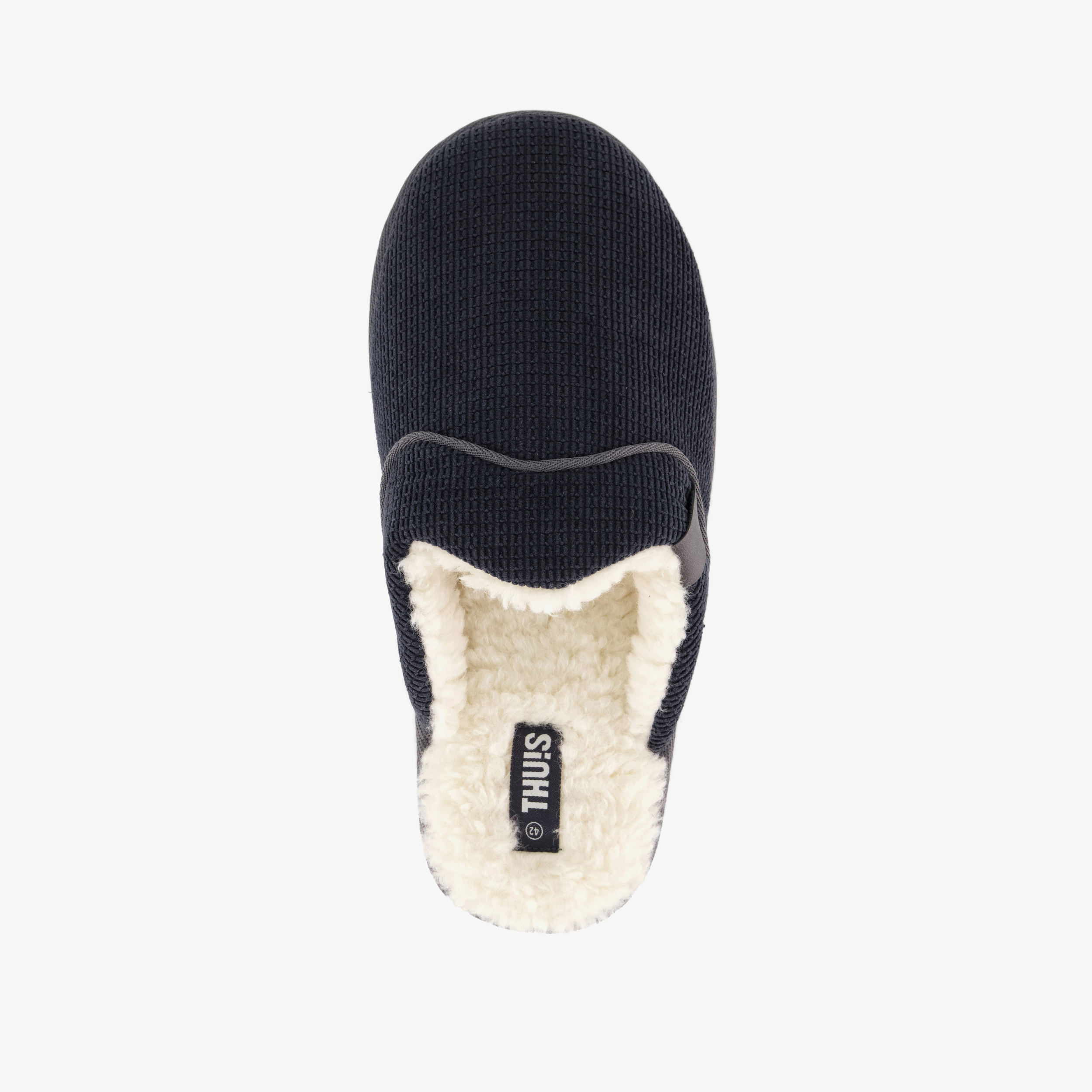 Thu!s gevoerde heren instap pantoffels donkerblauw – foto 4