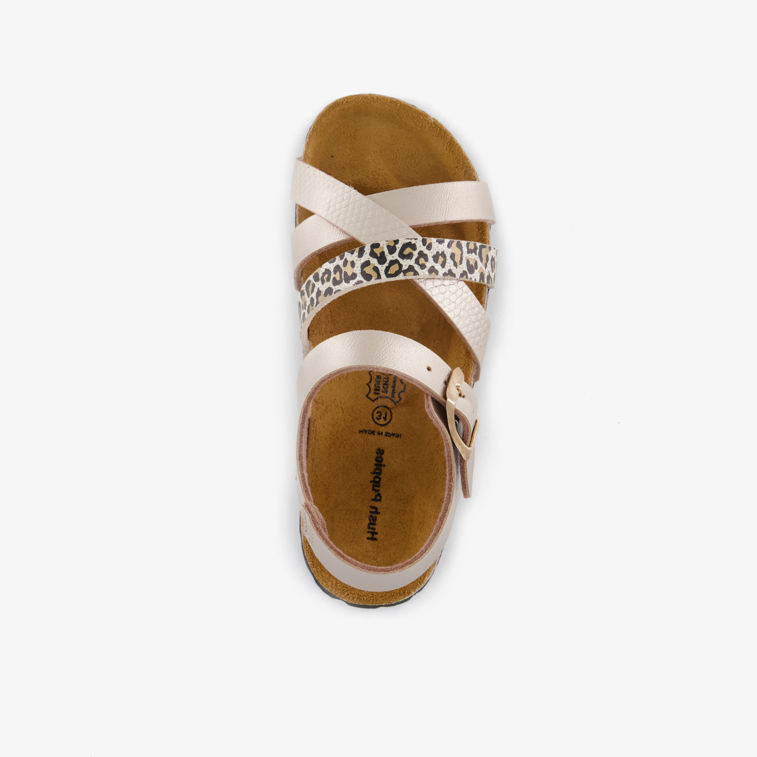 Hush Puppies meisjes sandalen met panterprint details goud – foto 4