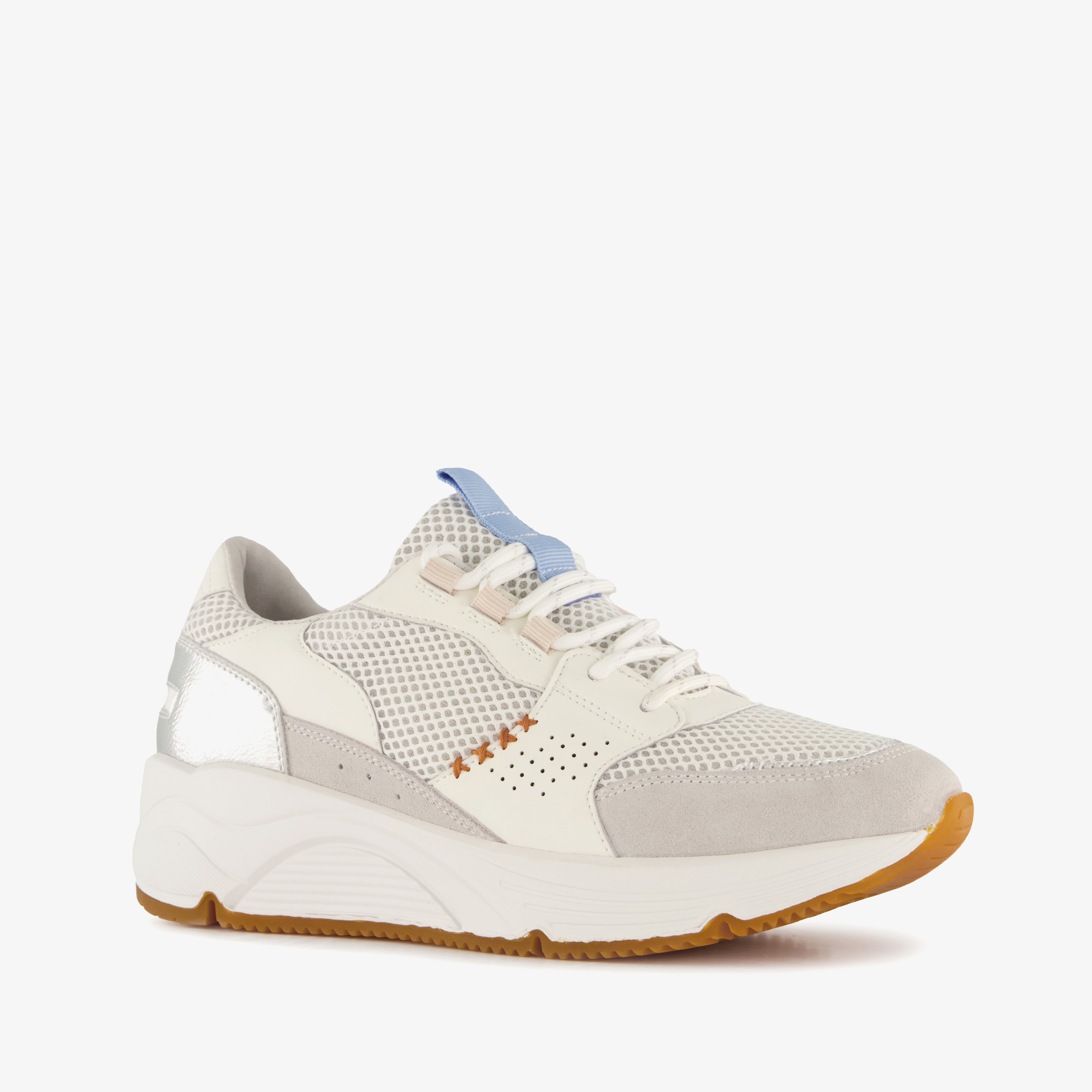 Hush Puppies leren dames sneakers wit