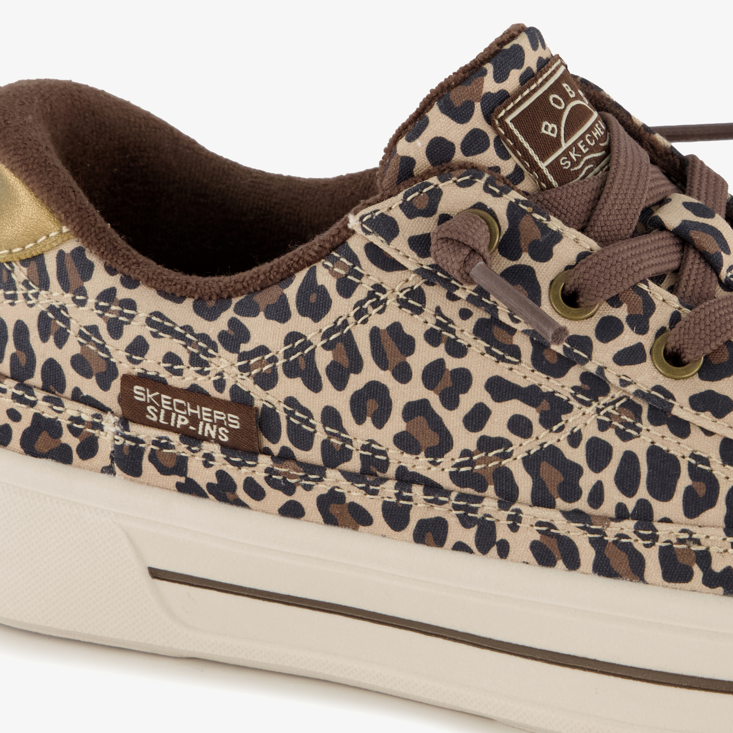 Skechers Slip-ins: BOBS Social dames sneakers met panterprint – foto 5