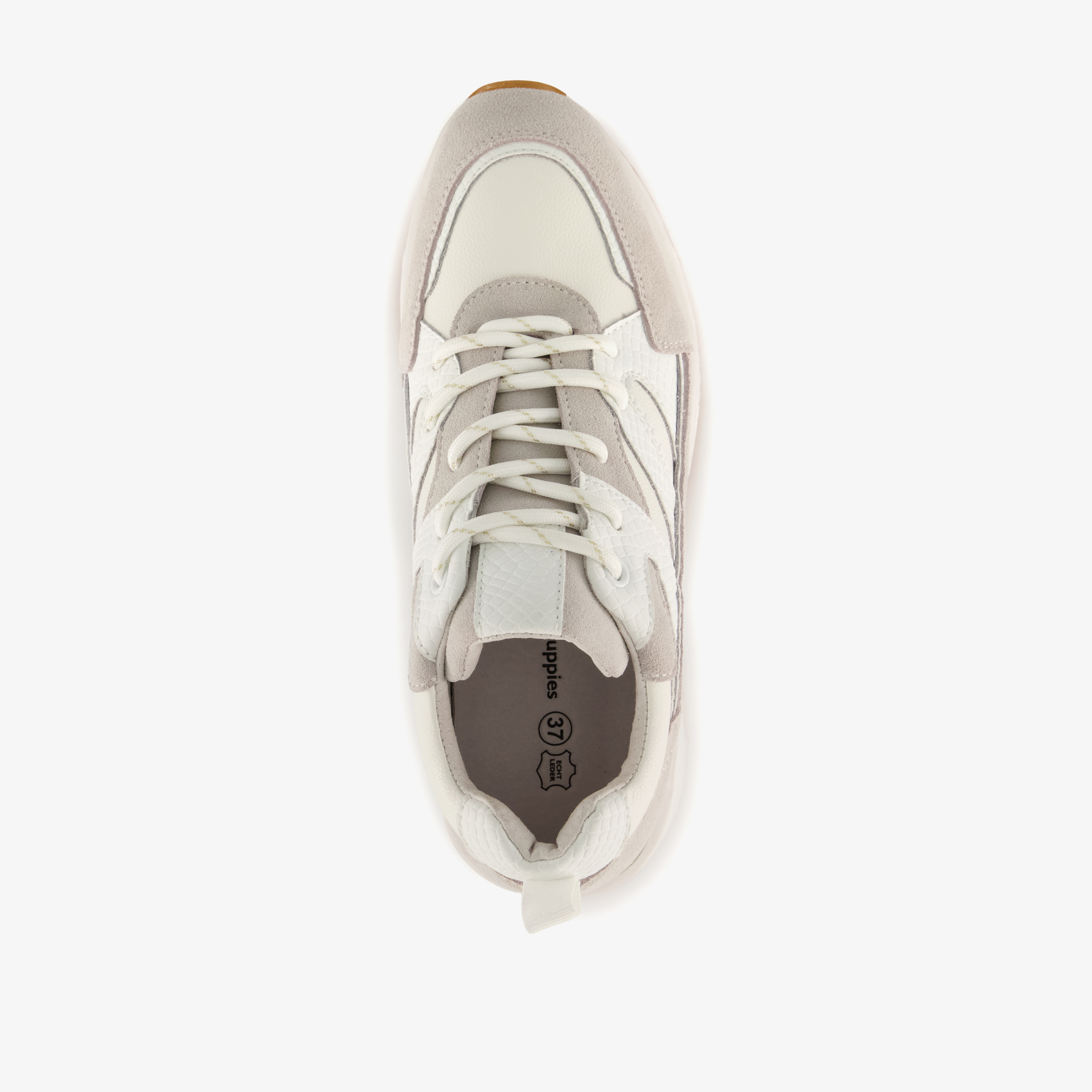 Hush Puppies leren dames sneakers wit beige – foto 4