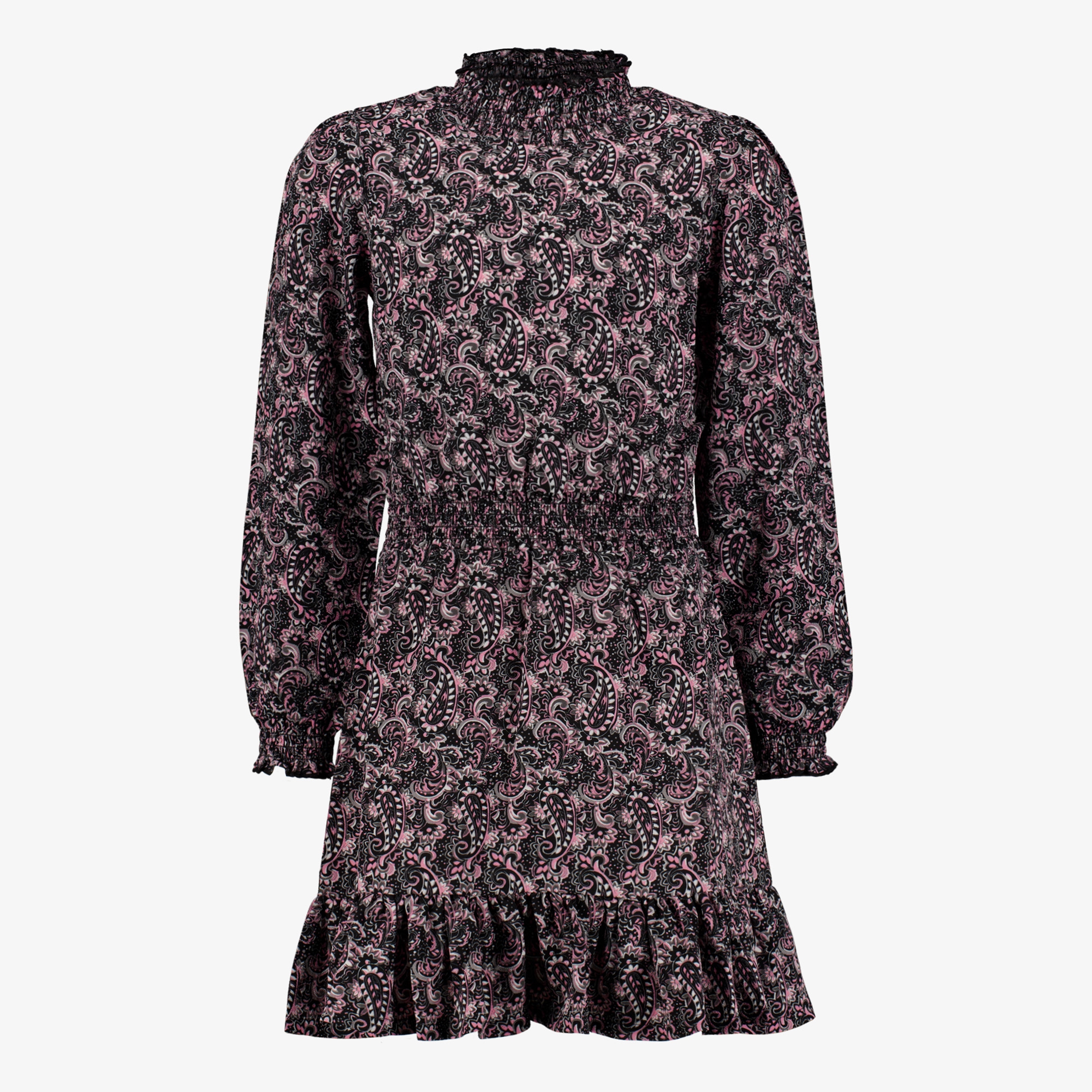 MyWay meisjes jurk met paisley print zwart roze