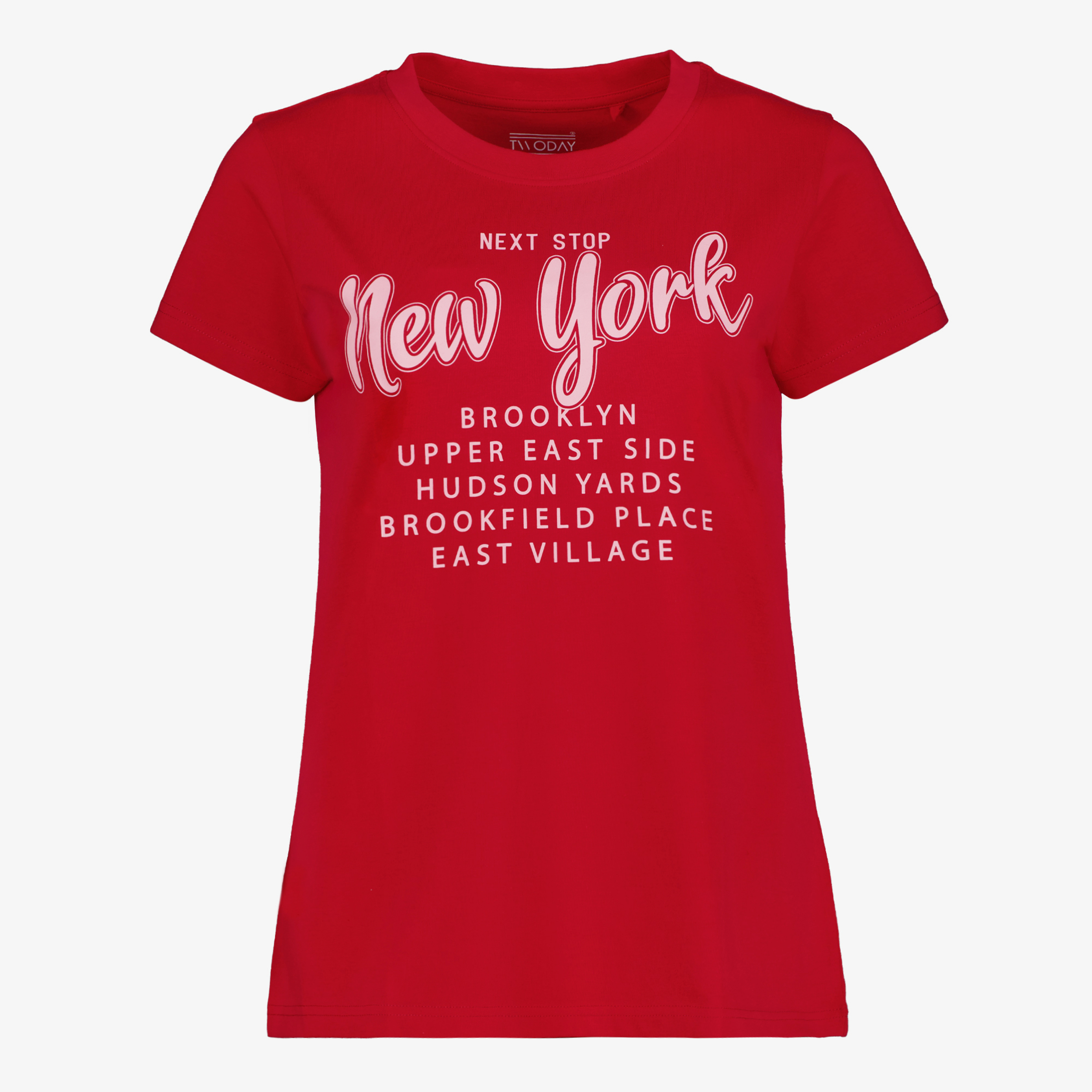 TwoDay dames T-shirt met tekstopdruk rood t-shirts & tops