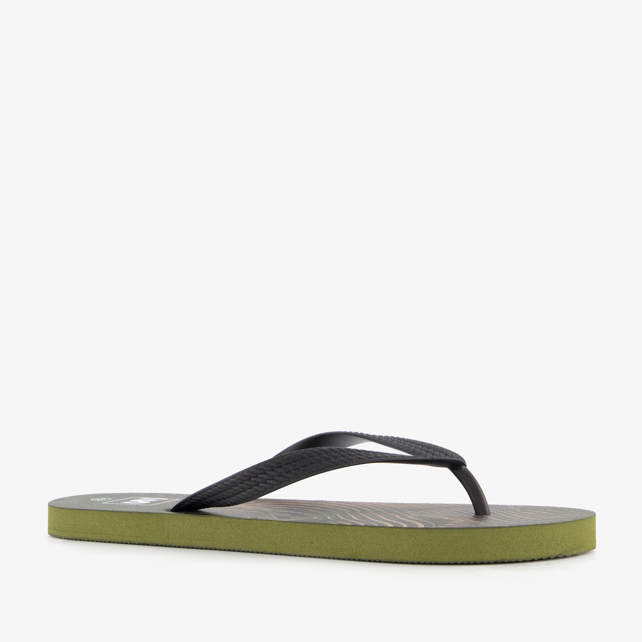 Heren teenslippers groen zwart