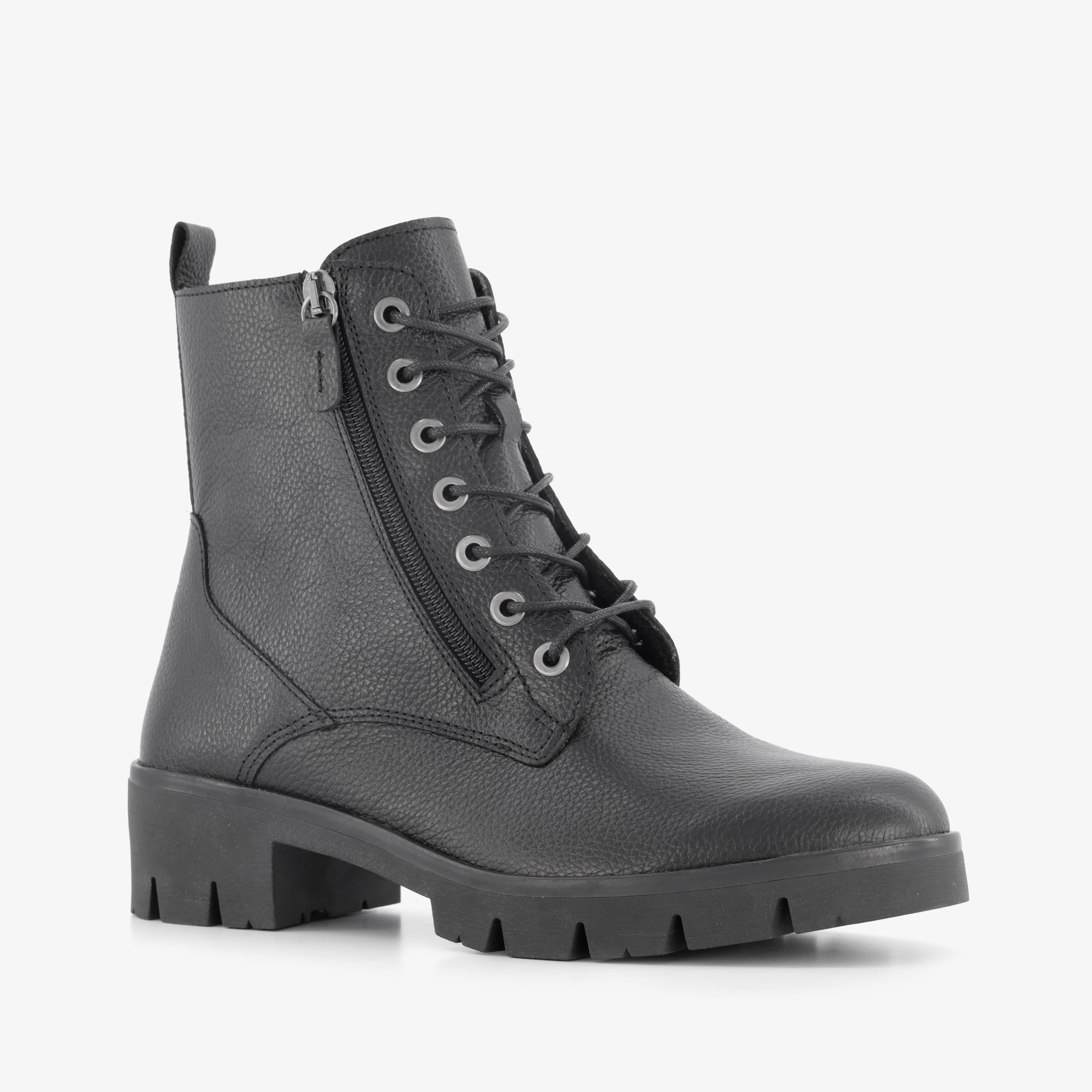 Hush Puppies leren dames veterboots zwart laarzen