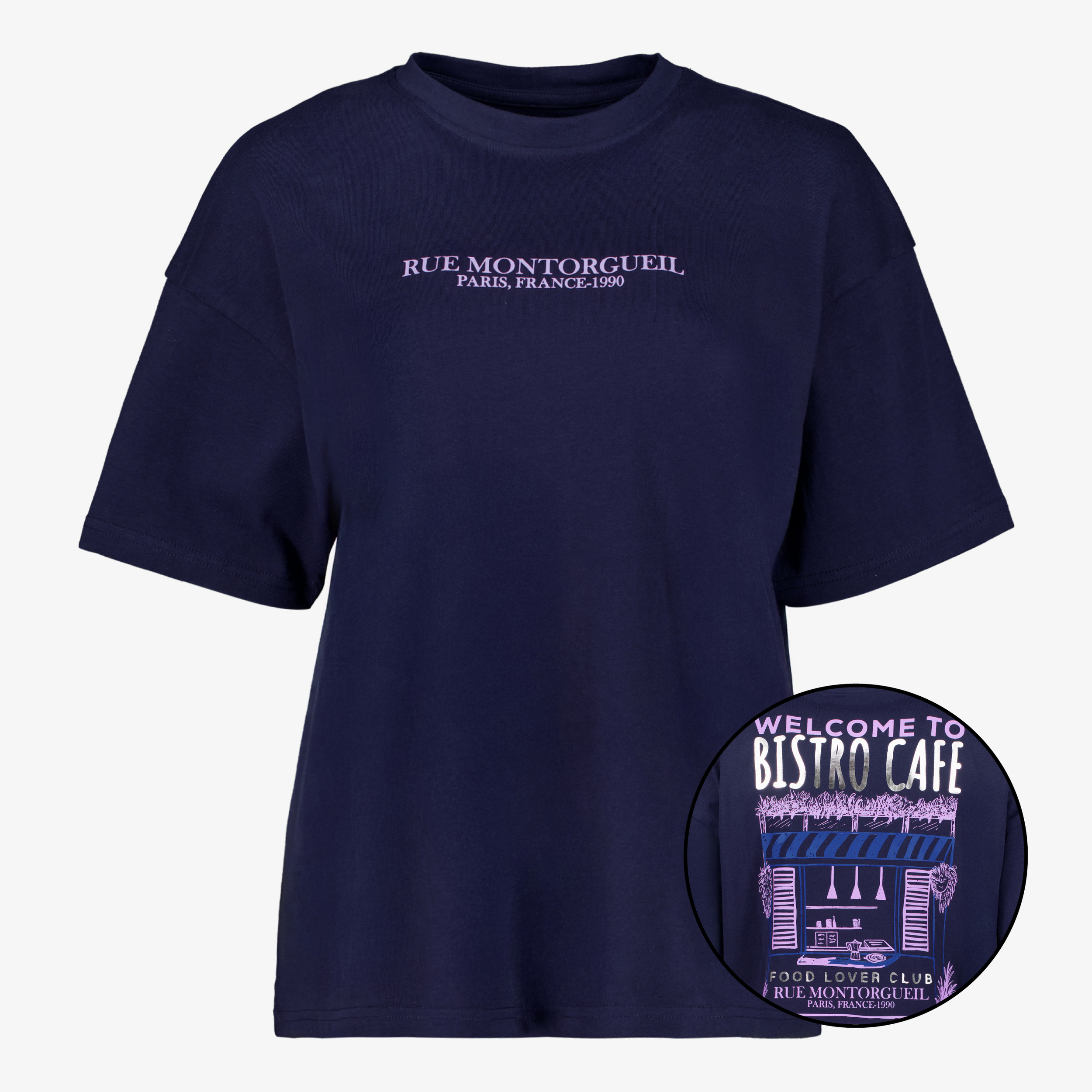 TwoDay dames T-shirt met backprint donkerblauw t-shirts & tops