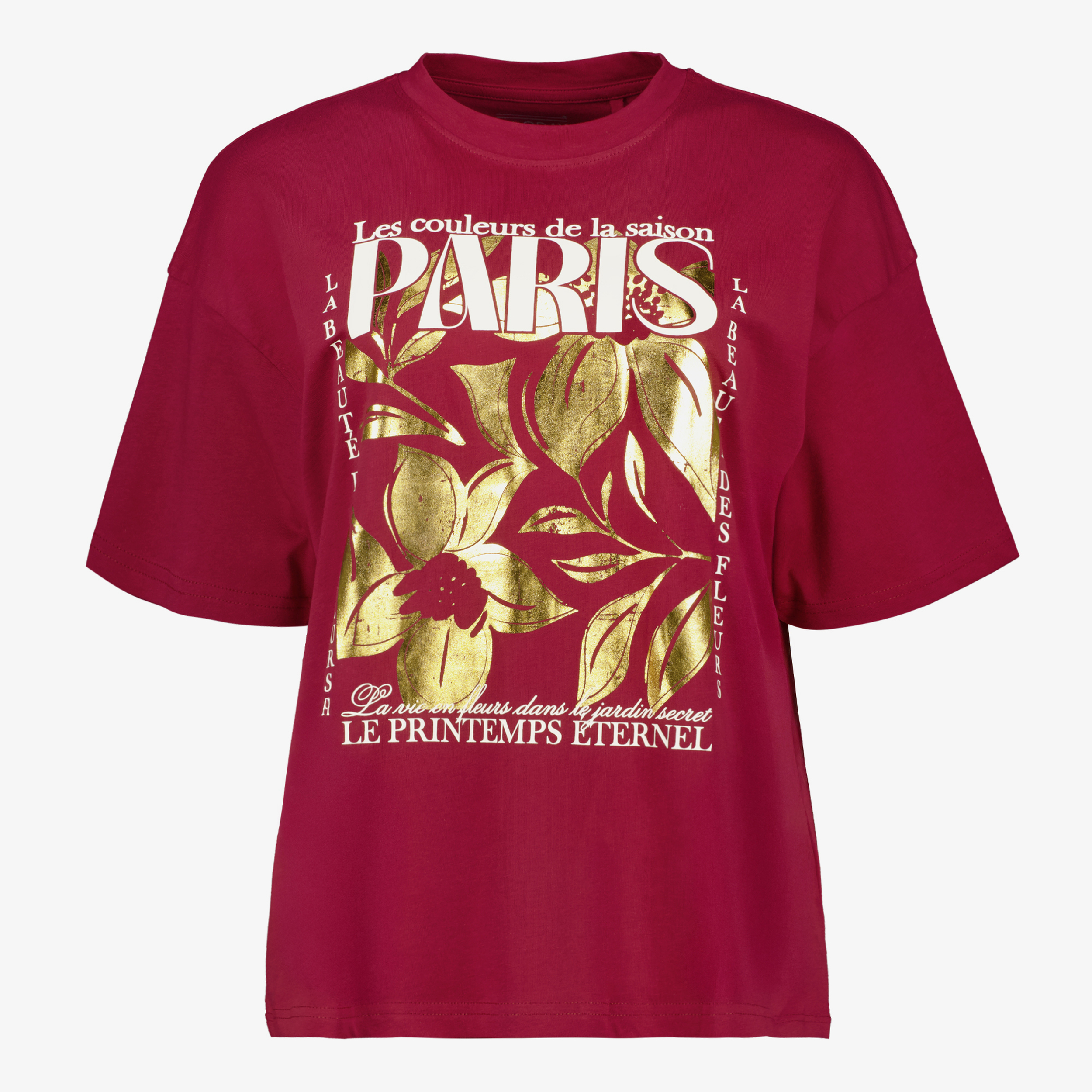 TwoDay oversized dames T-shirt met print rood goud t-shirts & tops