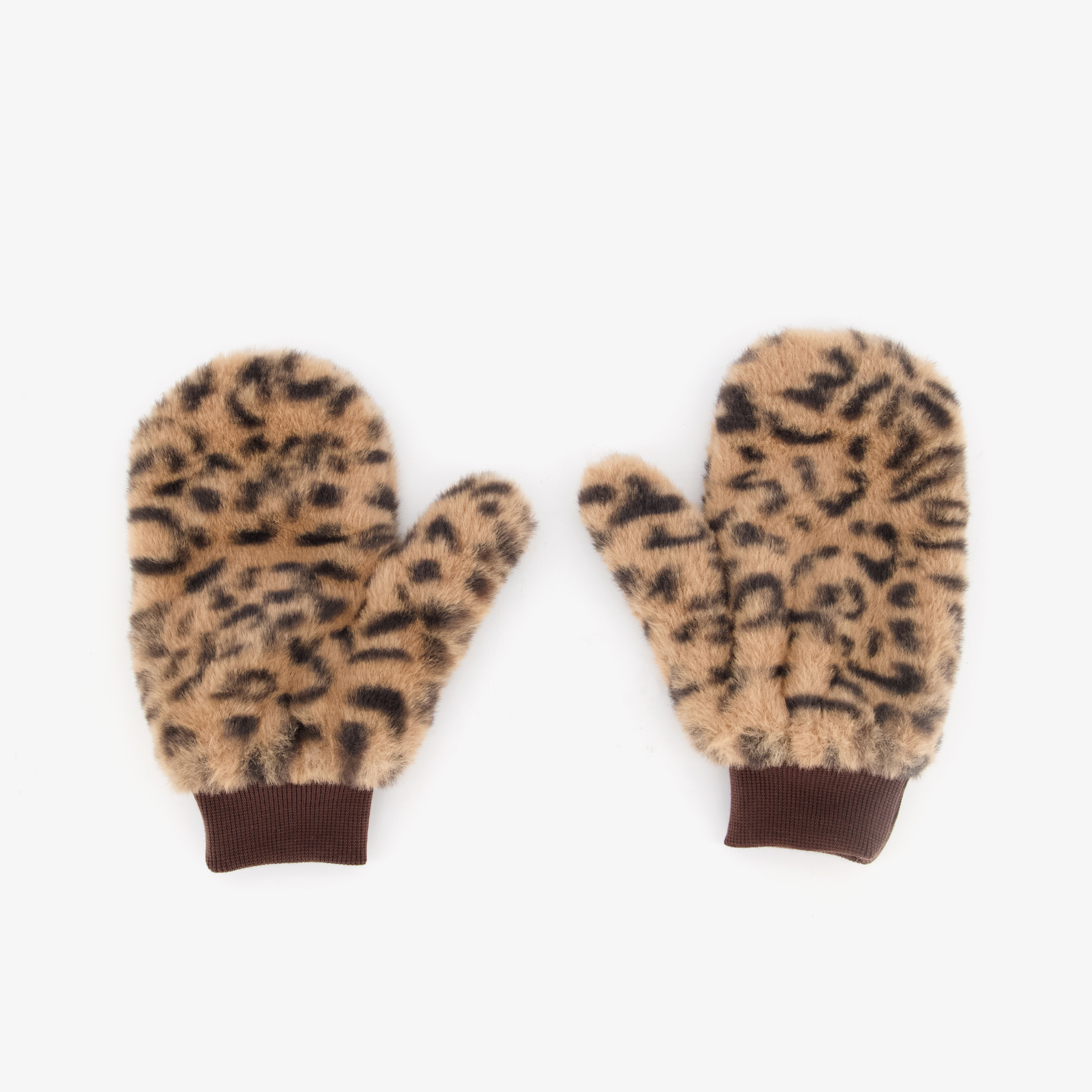 Meisjes wanten met luipaardprint sjaals, mutsen & handschoenen