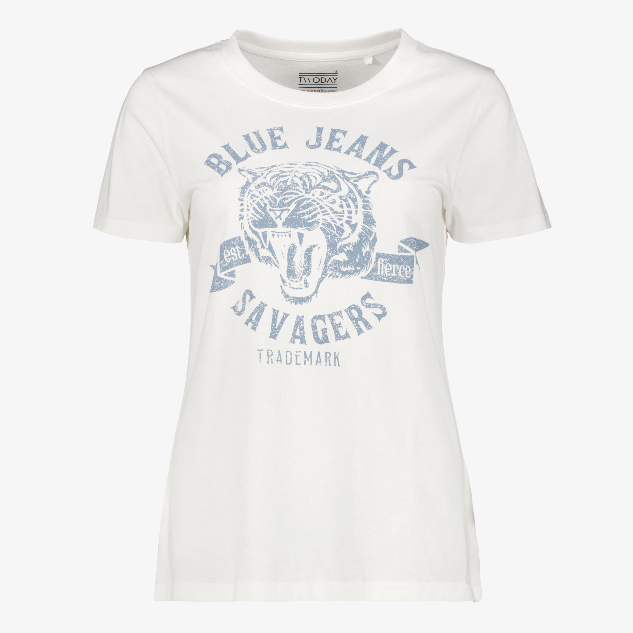 TwoDay dames T-shirt met tijger wit t-shirts & tops