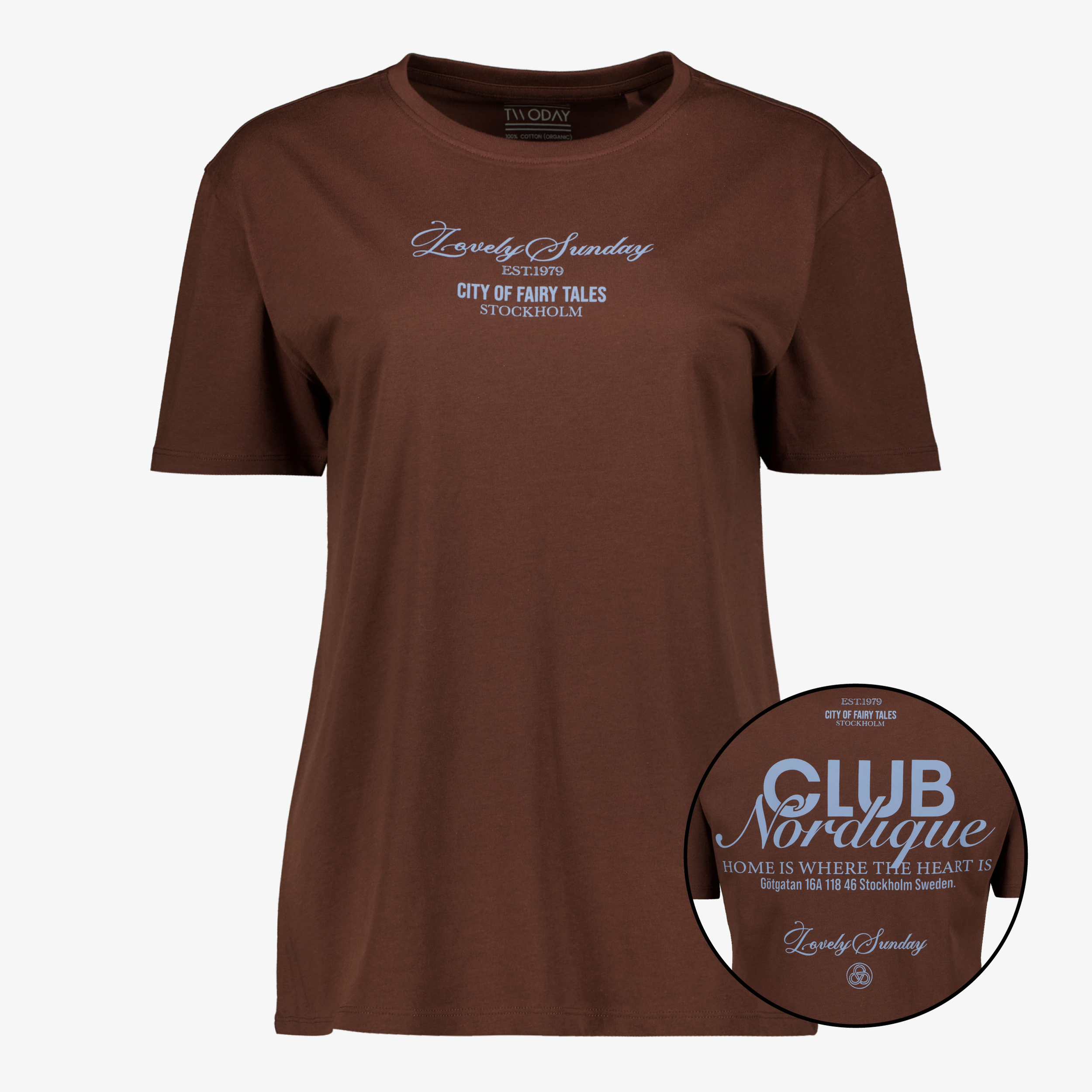 TwoDay dames T-shirt met backprint bruin t-shirts & tops
