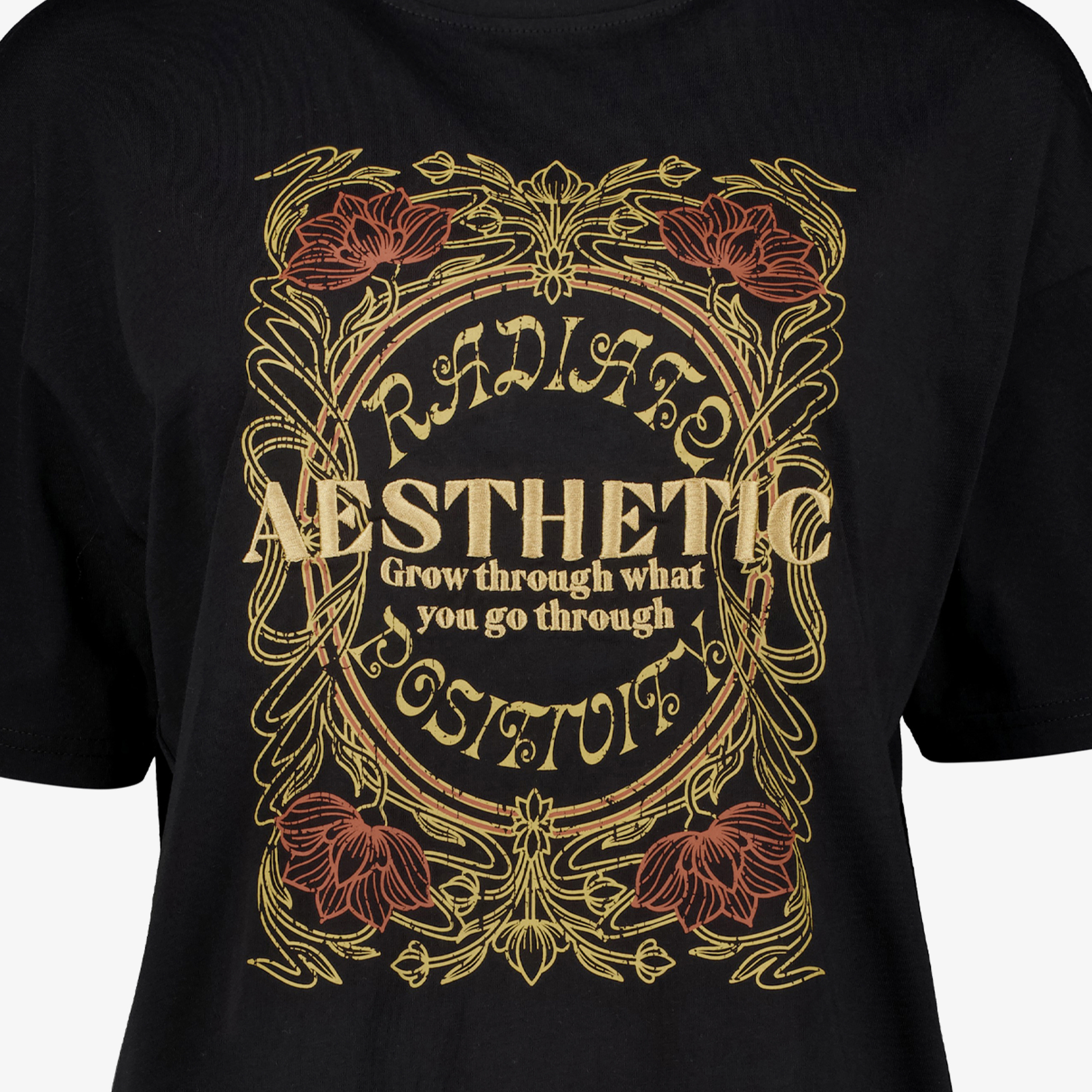 TwoDay oversized dames T-shirt met print rood goud t-shirts & tops – foto 2