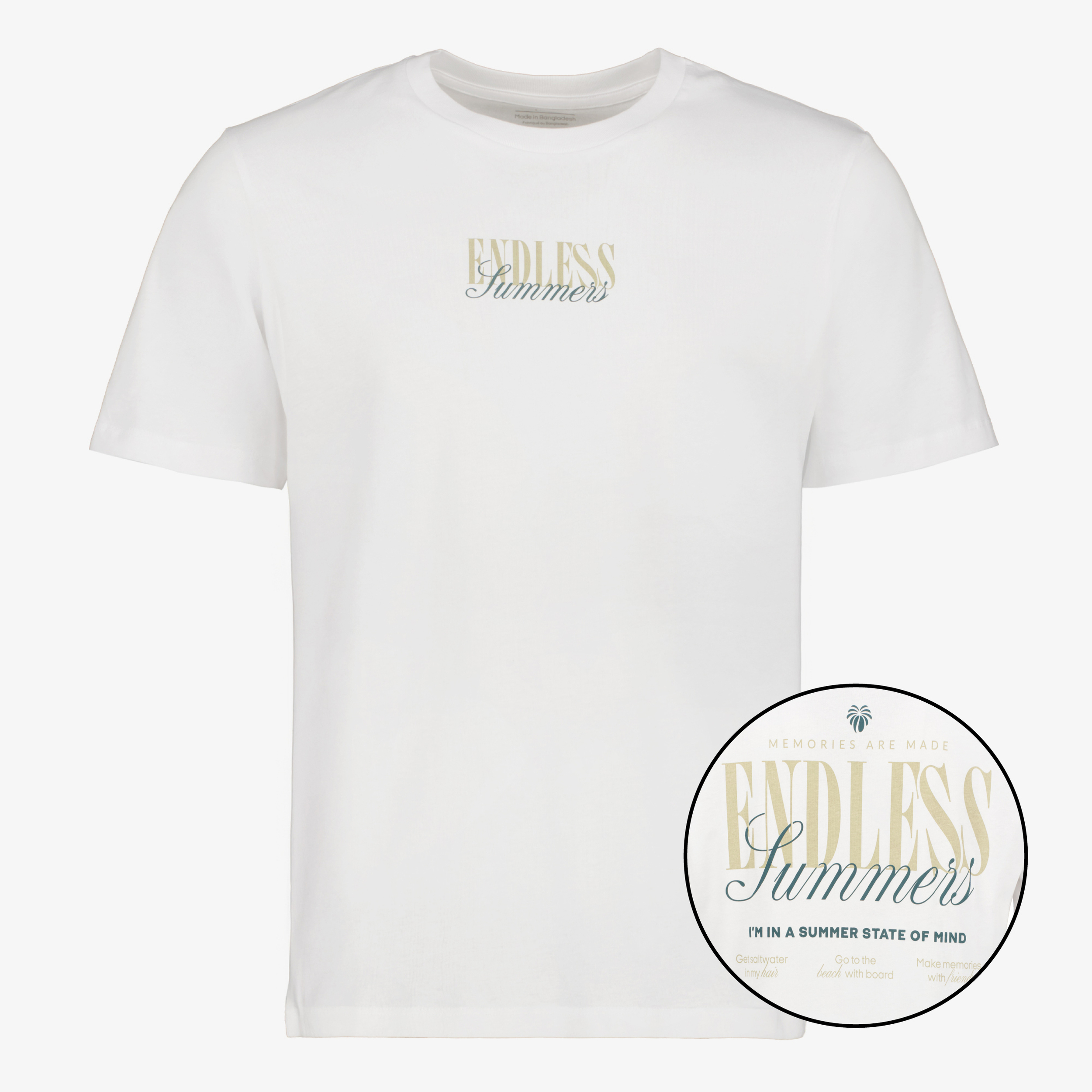 JJ REBEL heren T-shirt met backprint wit t-shirts & tops