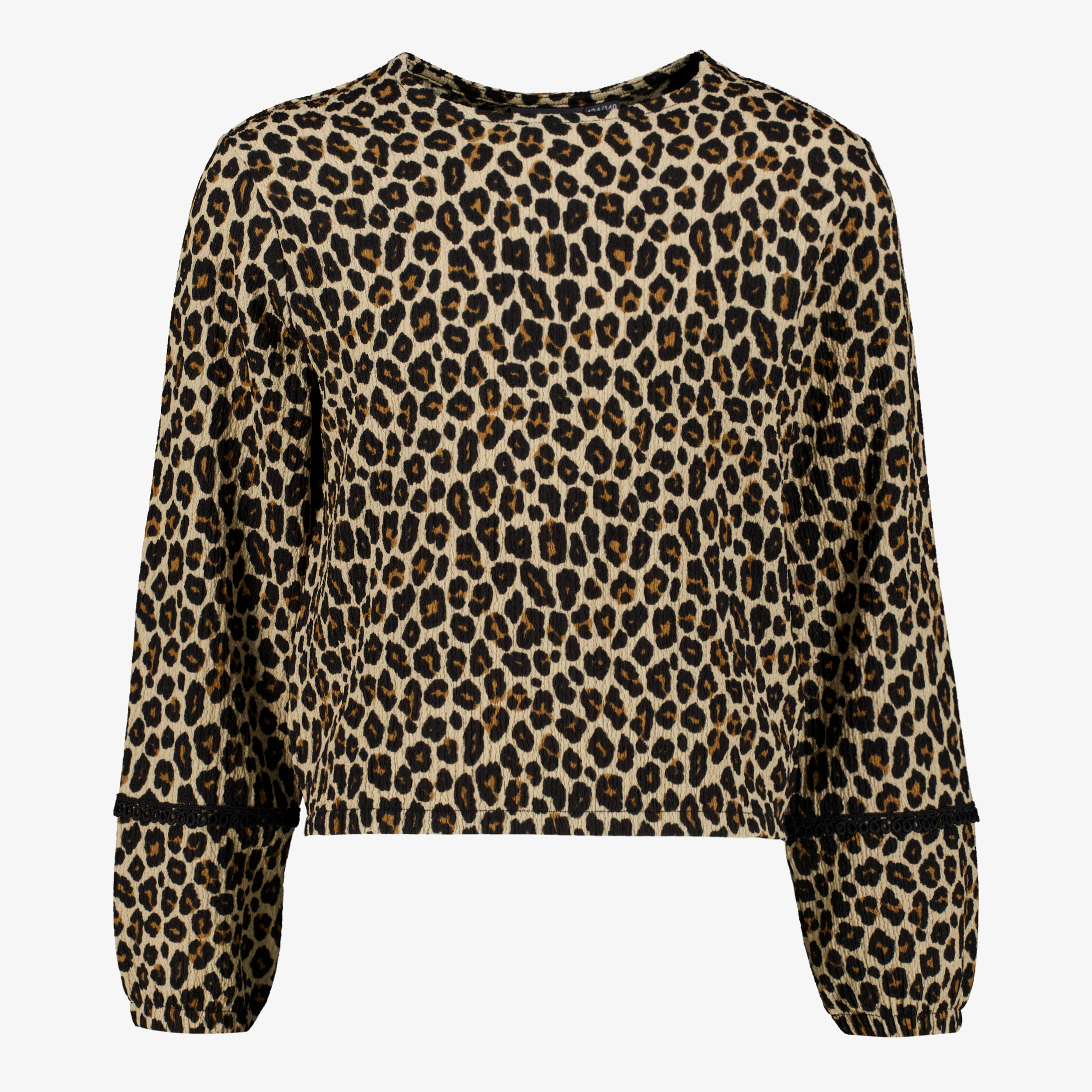 TwoDay meisjes blouse met panterprint en lange mouwen t-shirts & tops