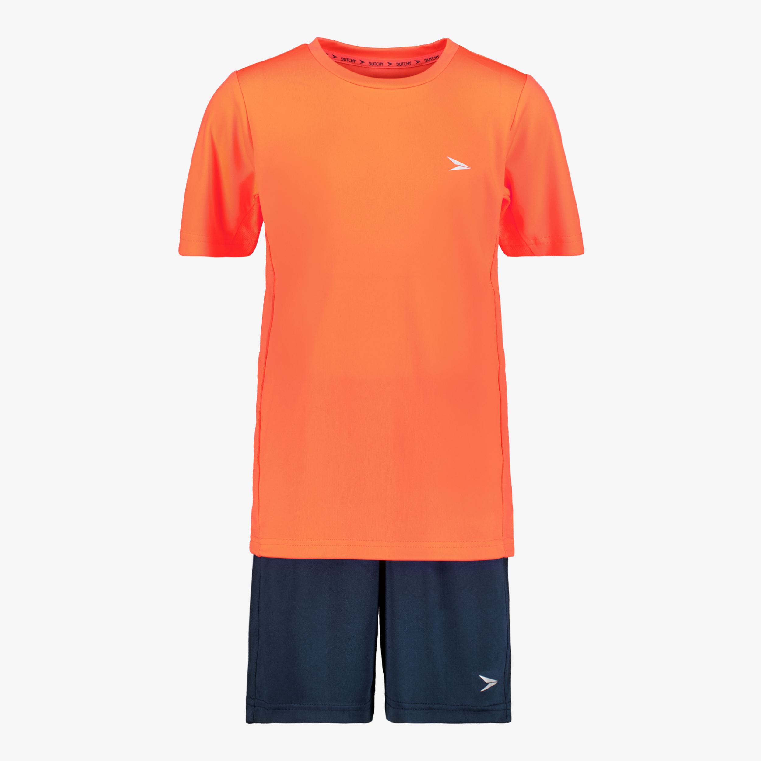 Dutchy tweedelig kinder sport set oranje blauw jongens