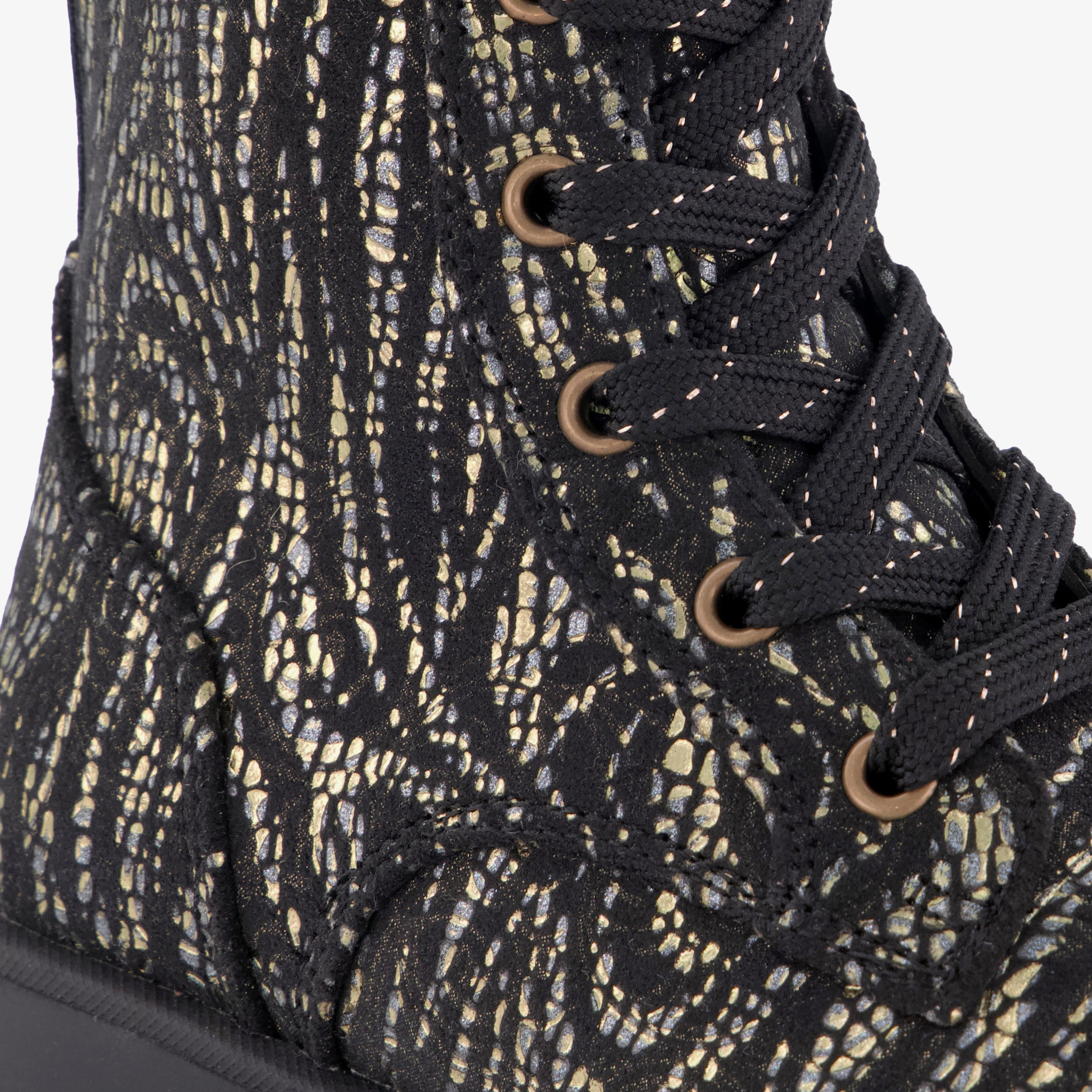 Blue Box meisjes veterboots met print zwart zilver – foto 5