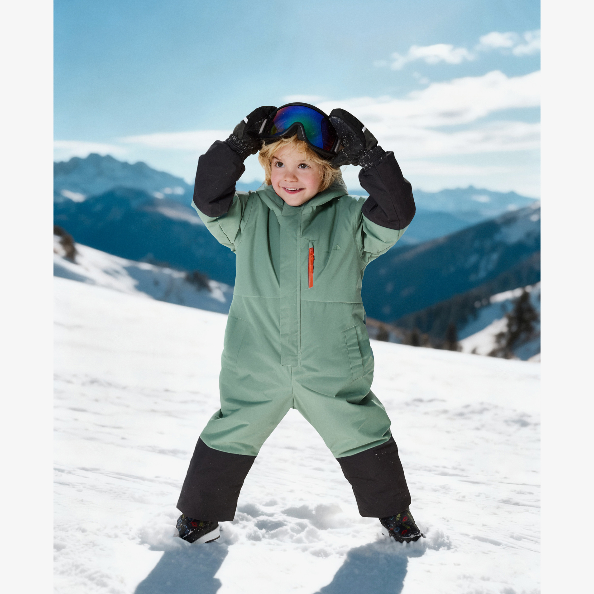 Mountain Peak kinder skiwanten zwart jongens sjaals, mutsen & handschoenen – foto 3