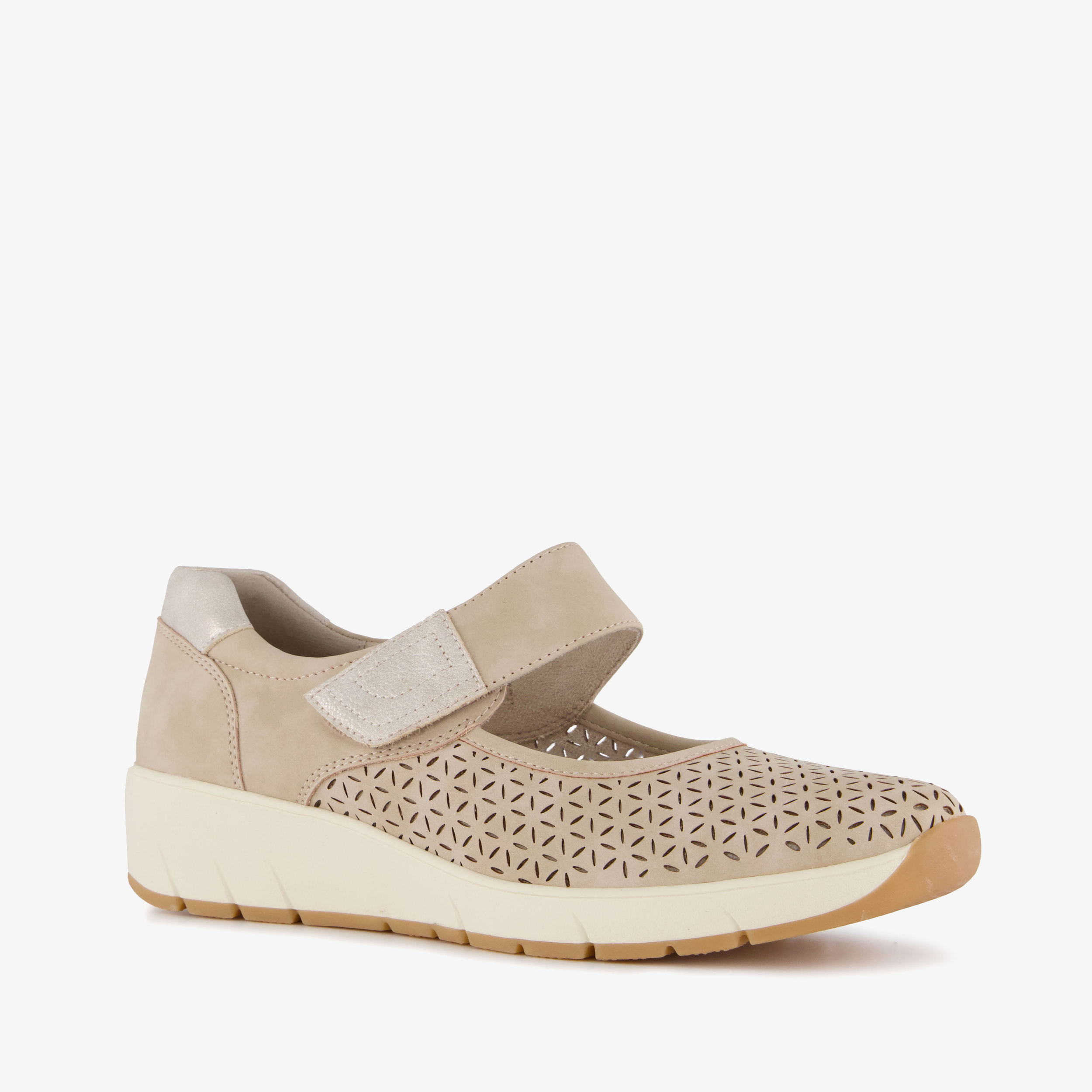 Softline dames instappers met H leest beige
