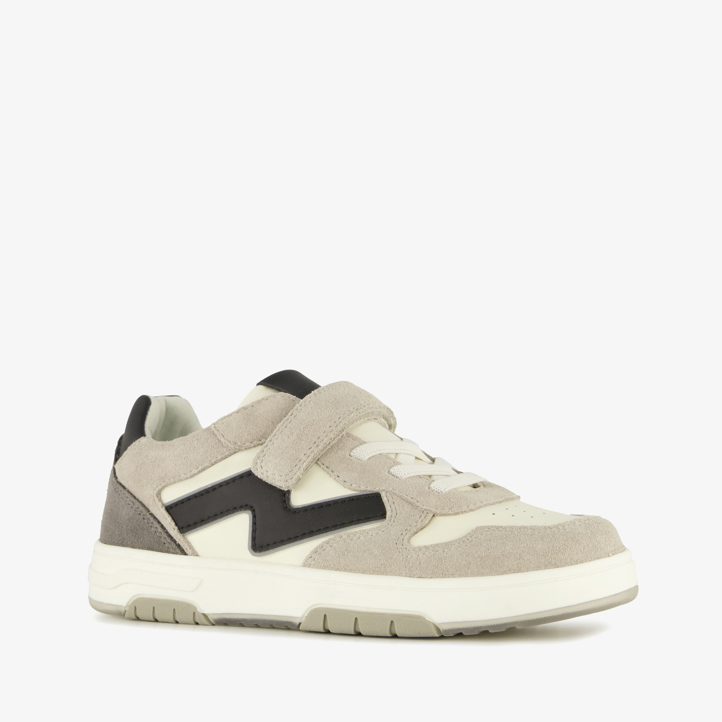 Stap suede jongens sneakers grijs wit