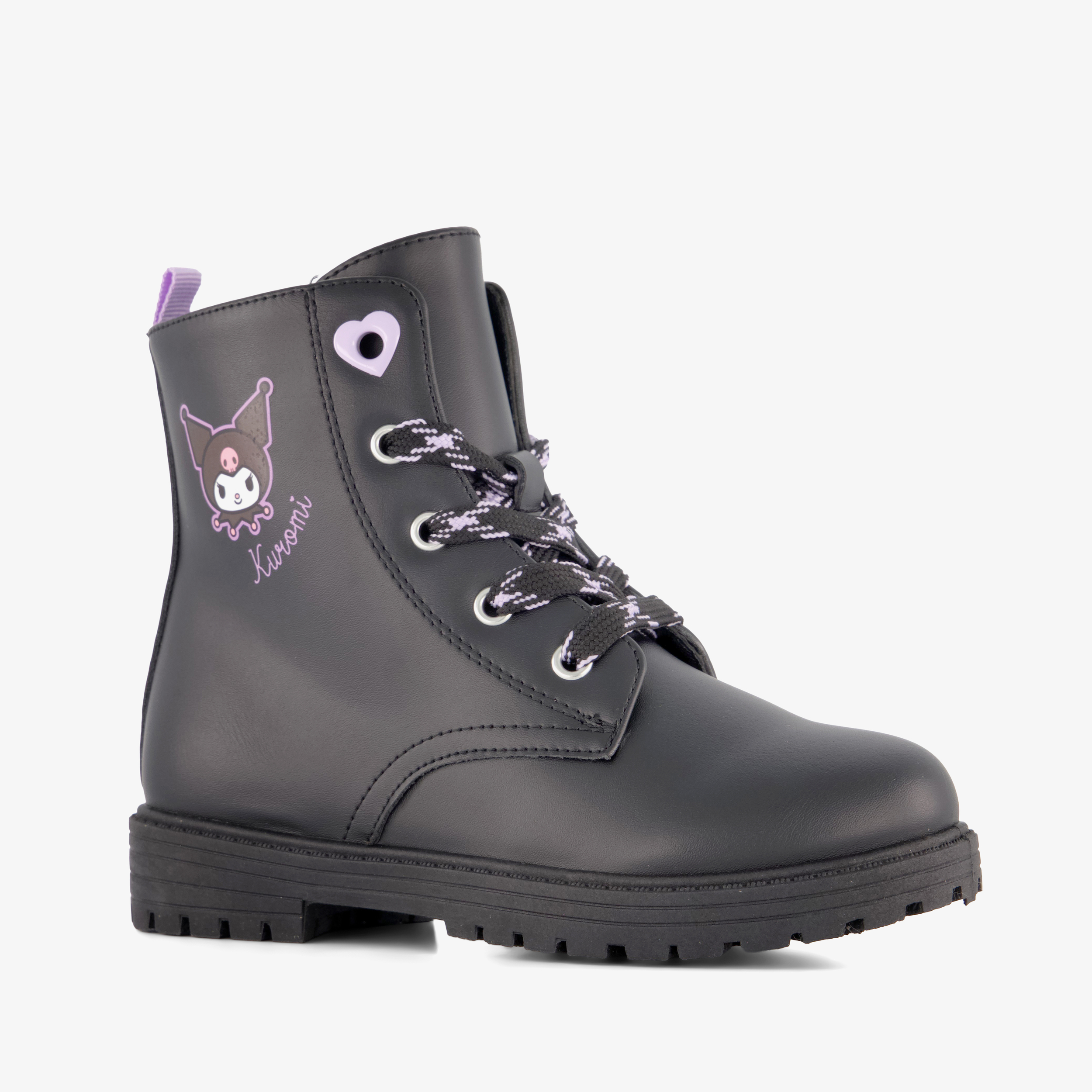 Hello Kitty meisjes veterboots met Kuromi opdruk zwart