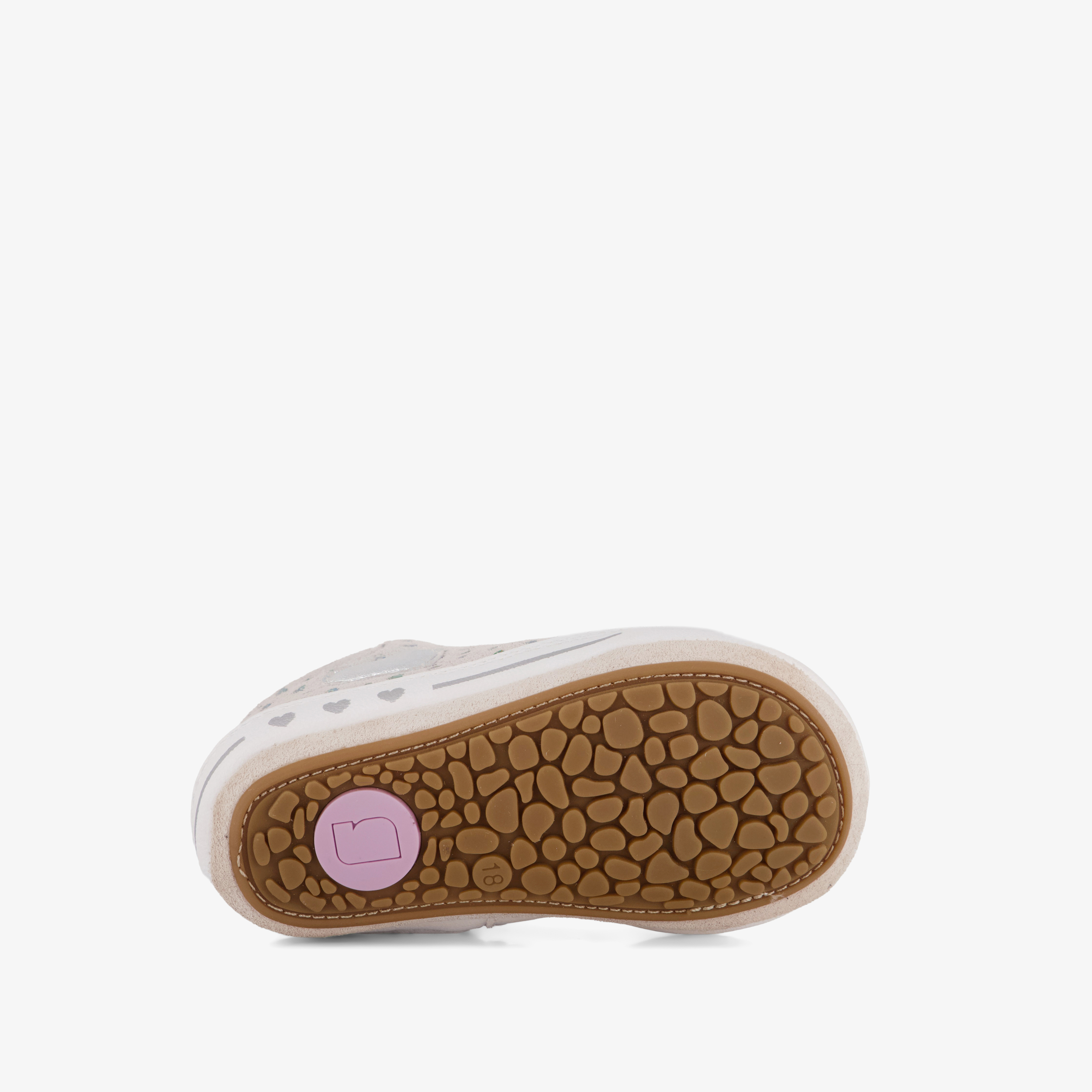 Groot leren babyschoenen met hartjes roze meisjes – foto 3