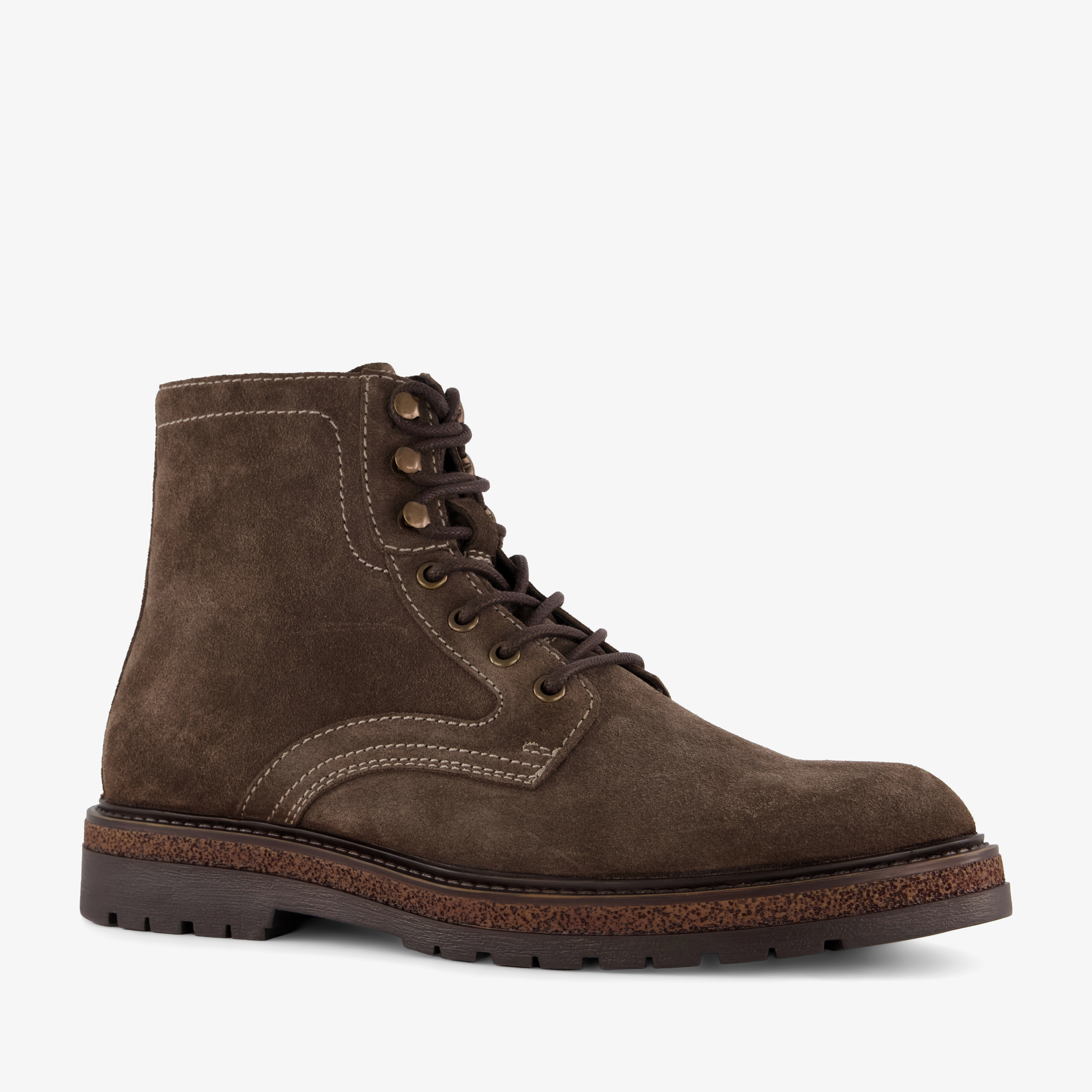 Van Beers suède heren veterboots bruin