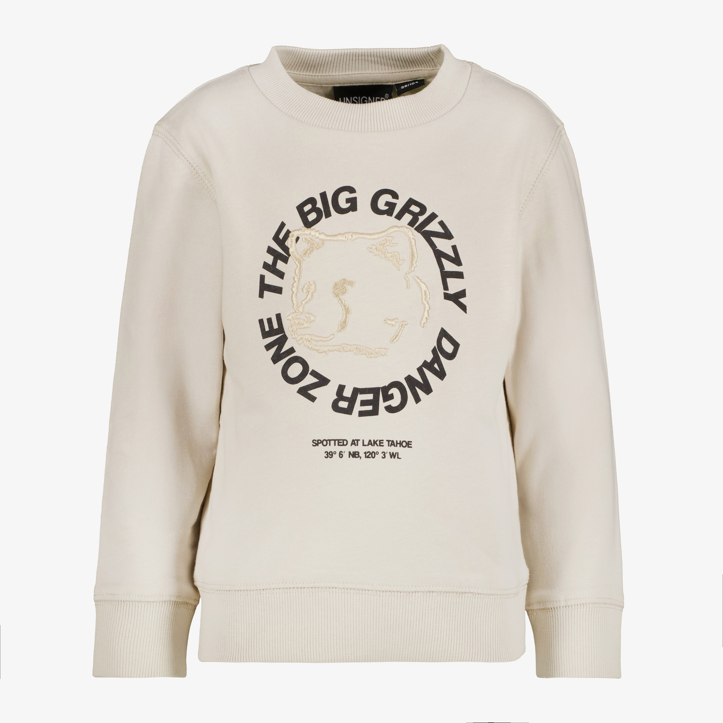 Unsigned jongens sweater met opdruk beige truien & vesten