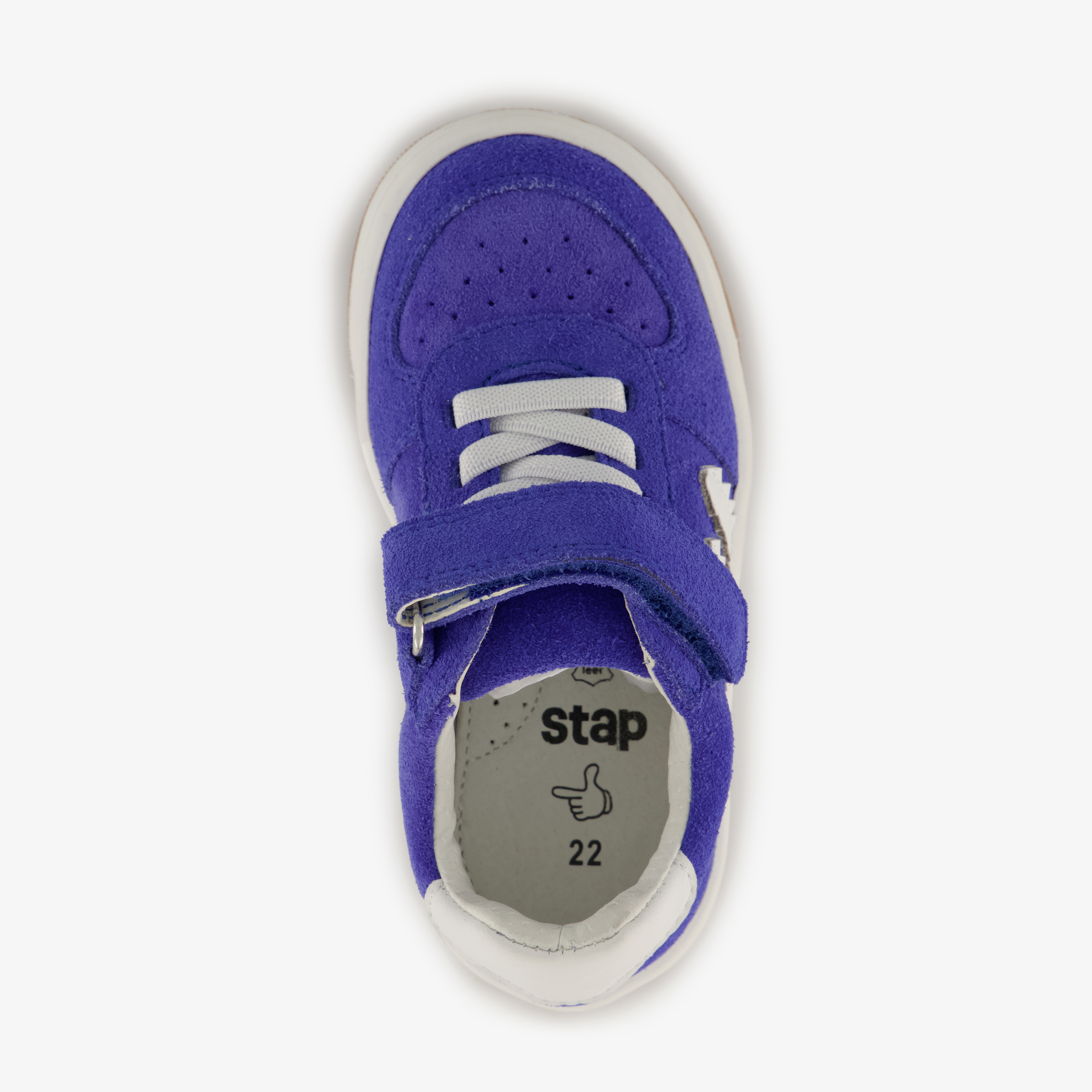 Stap suède jongens sneakers blauw wit – foto 4