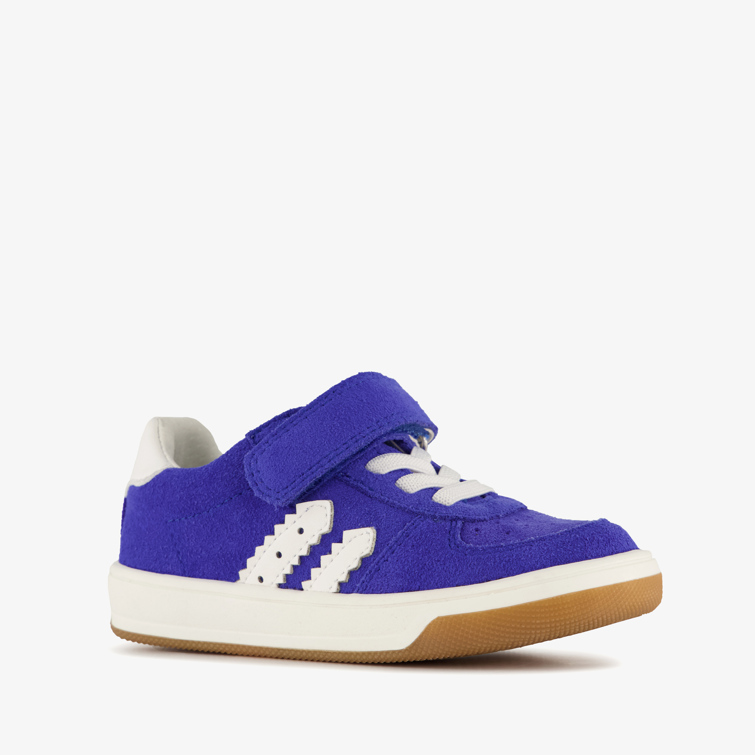 Stap suede jongens sneakers blauw wit