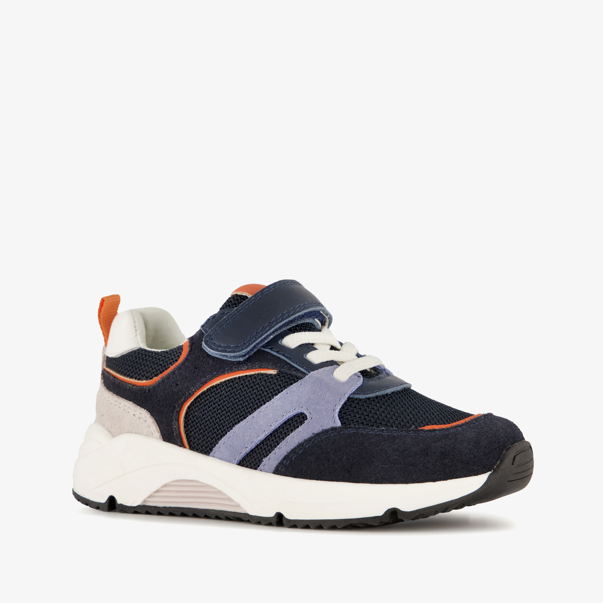 Stap suede jongens sneakers donkerblauw