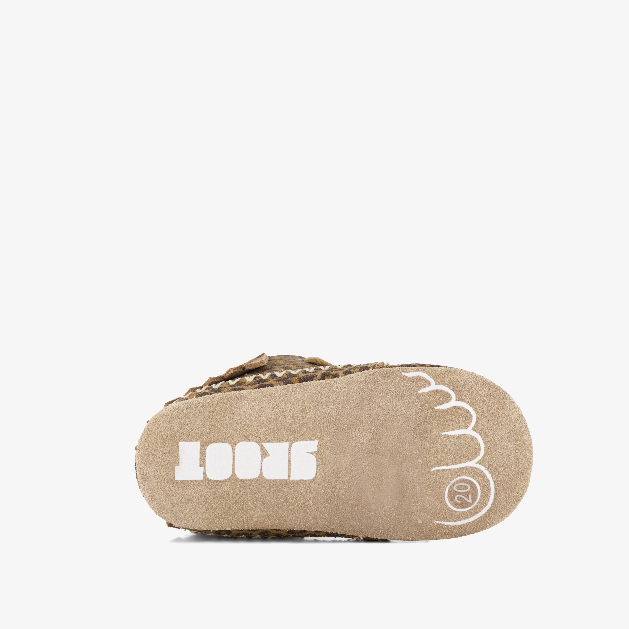 Groot leren babyschoenen met panterprint bruin meisjes – foto 3