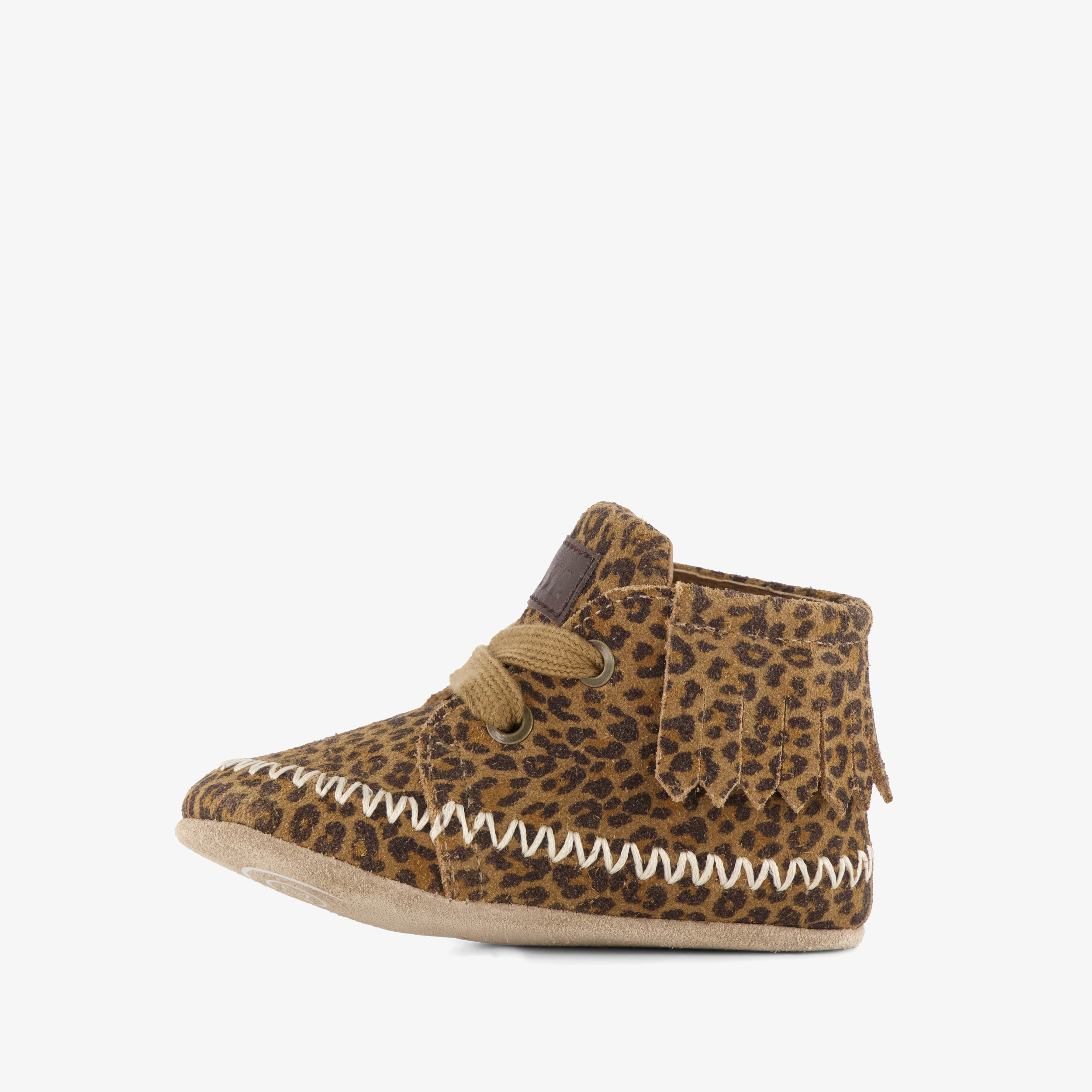 Groot babyschoenen met panterprint bruin
