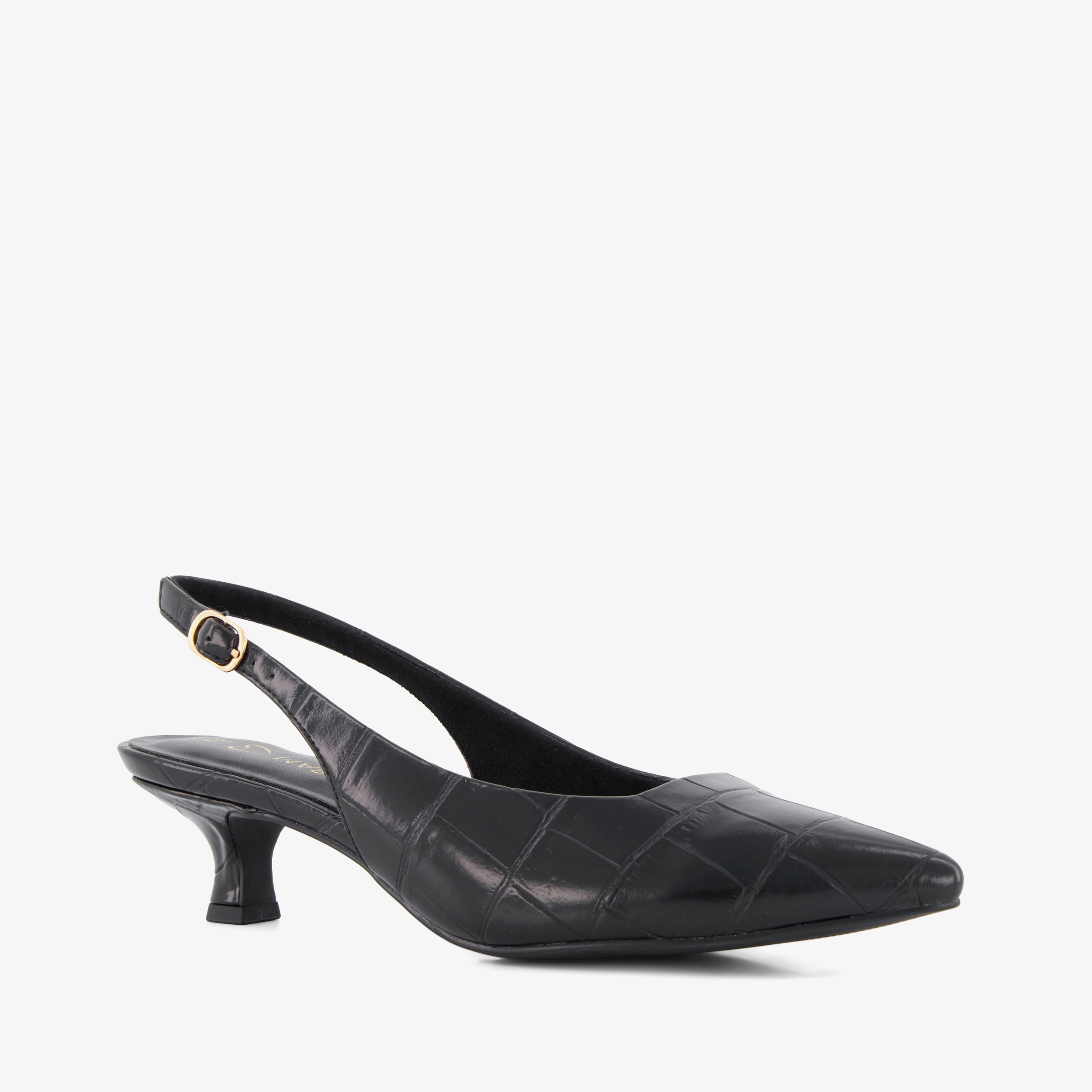 Marco Tozzi dames slingback pumps croco print zwart
