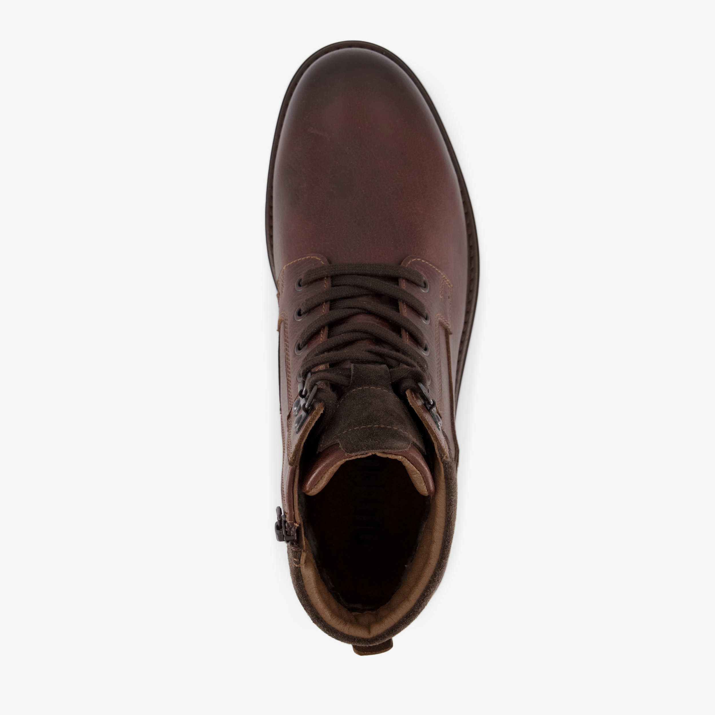 Output leren heren veterboots bruin – foto 4