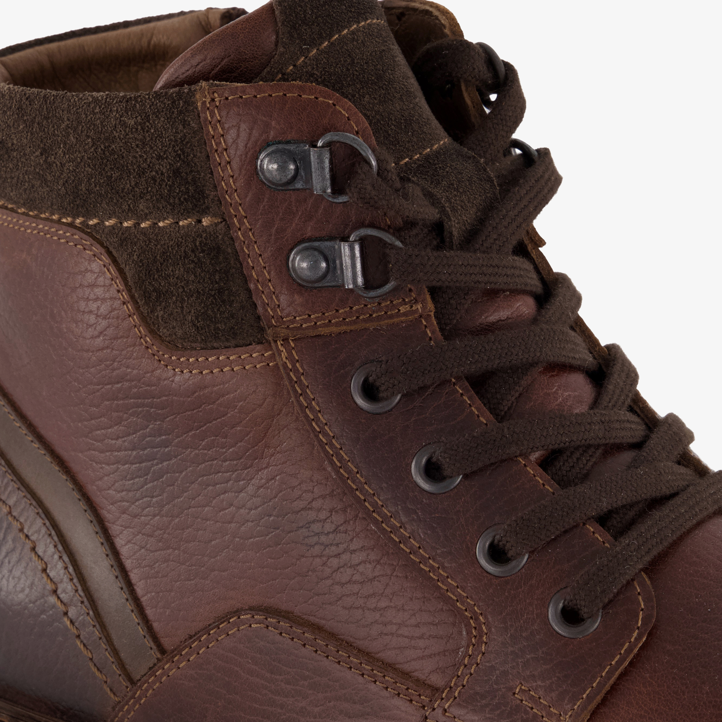 Output leren heren veterboots bruin – foto 5