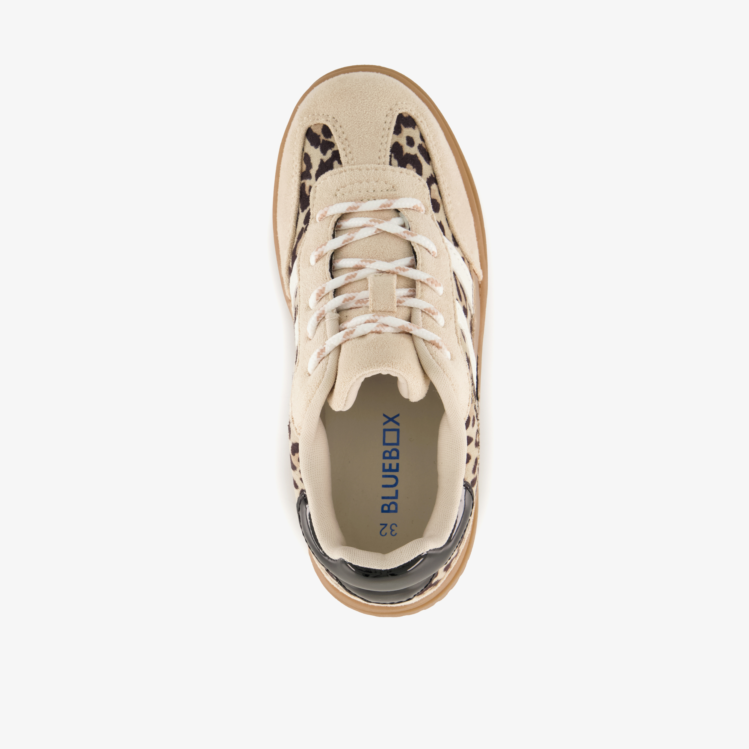 Blue Box meisjes sneakers met panterprint beige bruin – foto 4