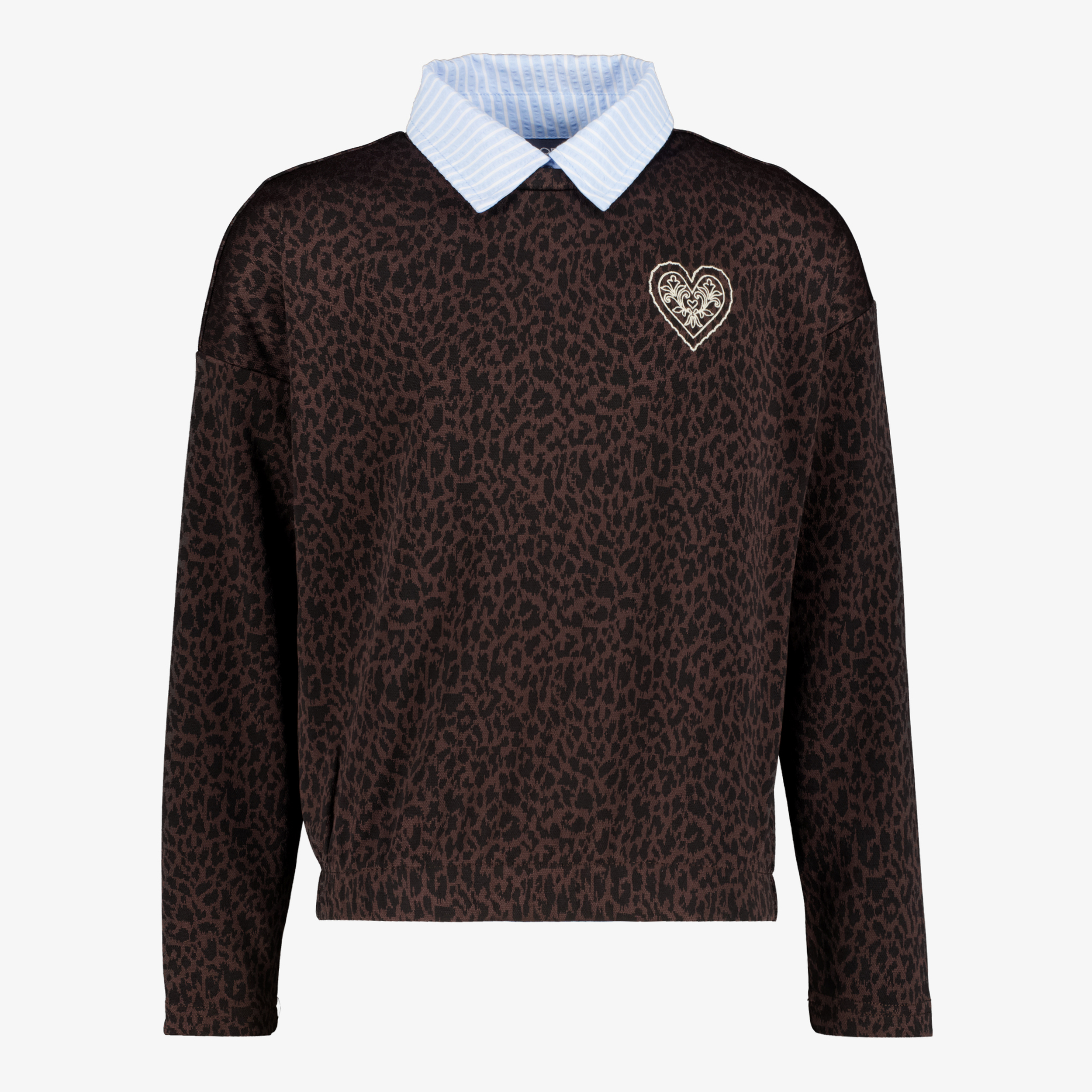 TwoDay meisjes sweater met panterprint en scrunchie truien & vesten