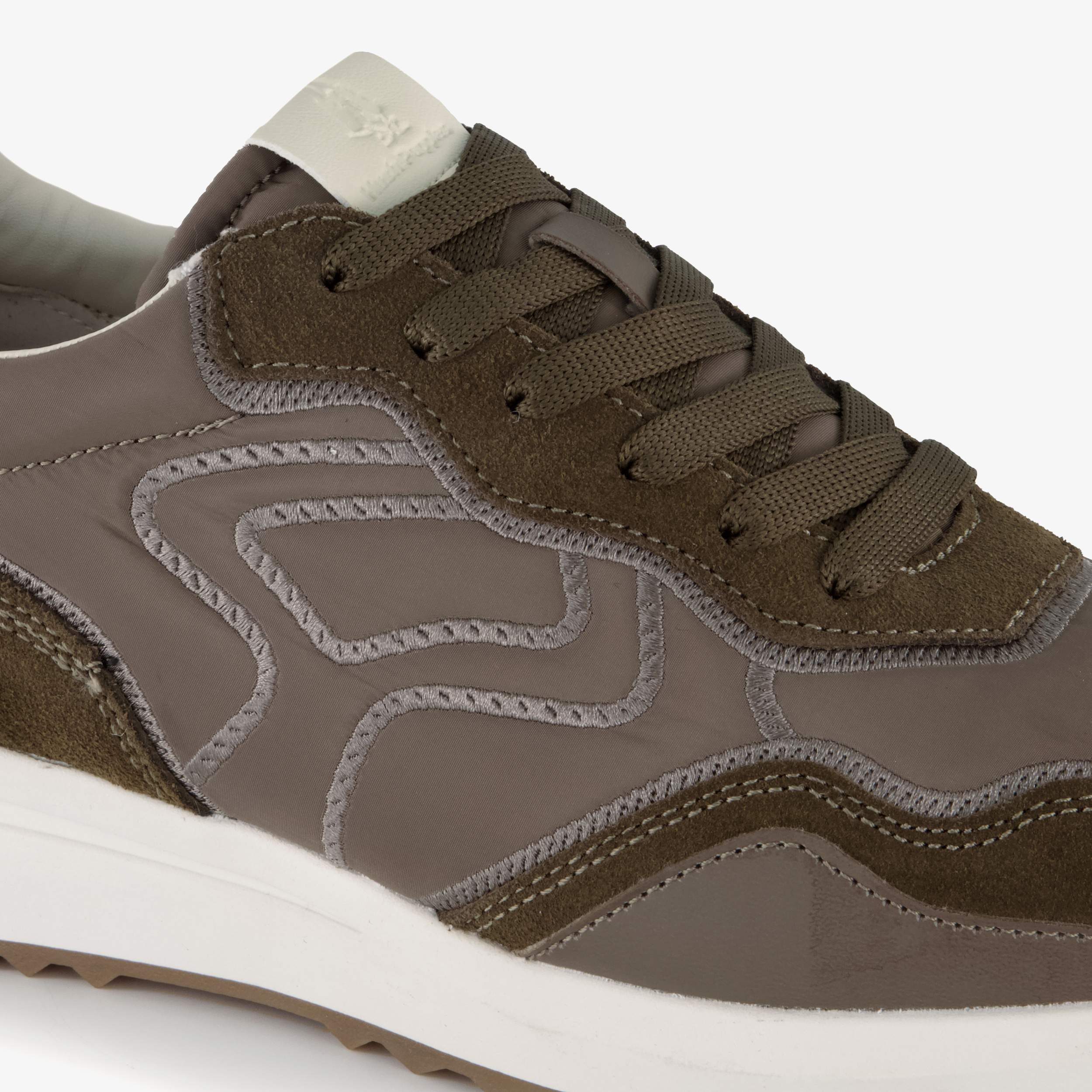 Hush Puppies suède dames sneakers kaki bruin – foto 4