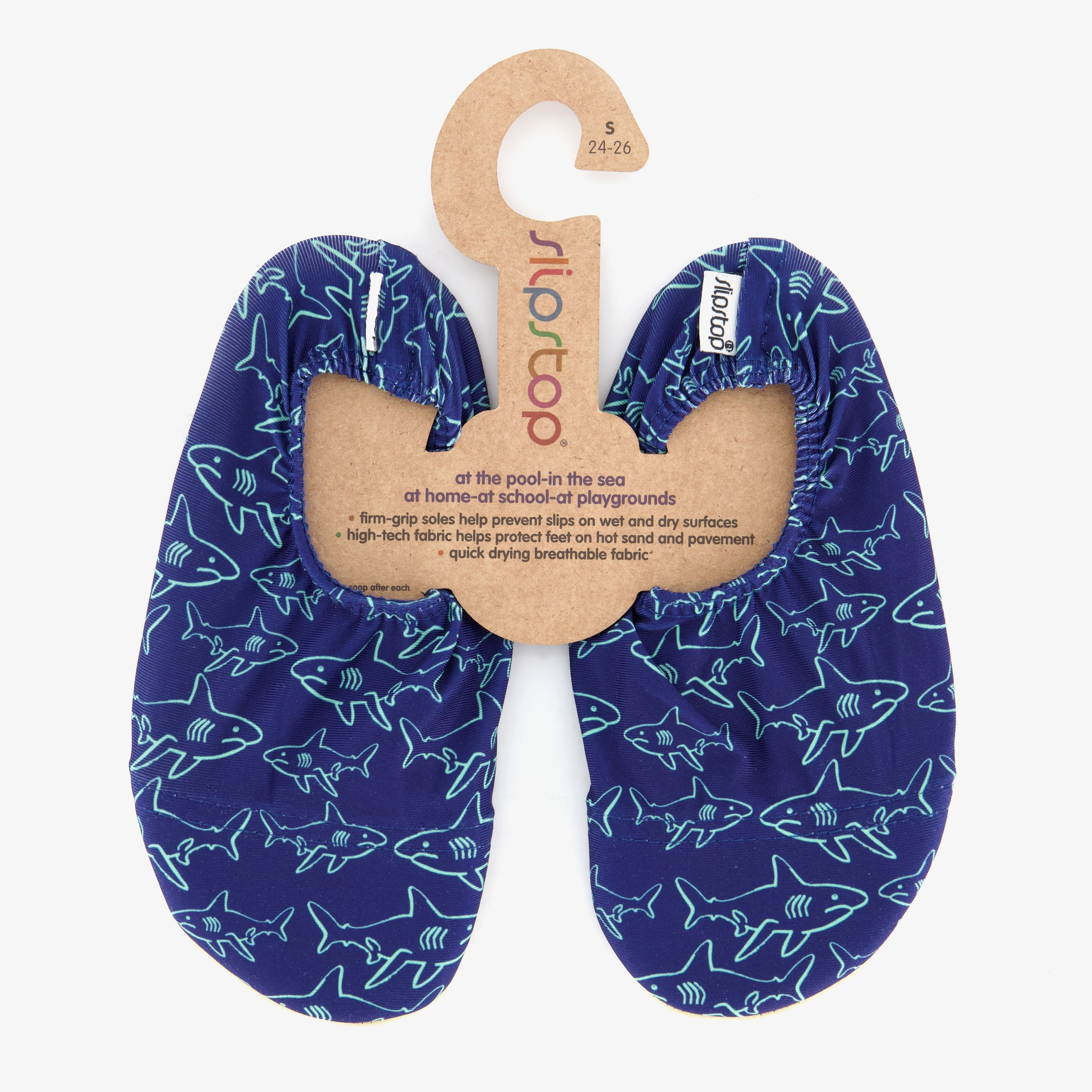 Slipstop kinder schoenen blauw met haaien