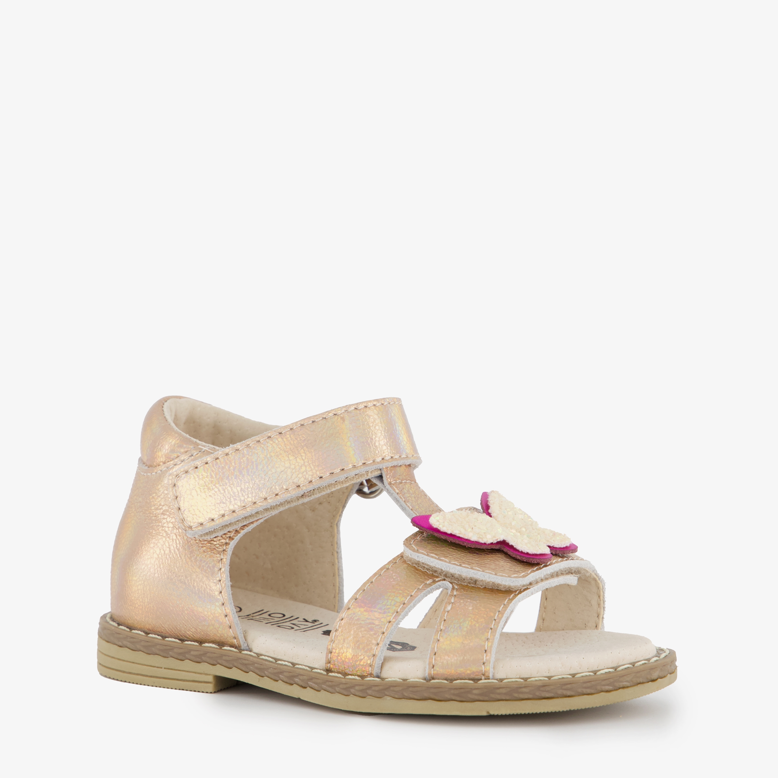 TwoDay leren meisjes sandalen metallic roze