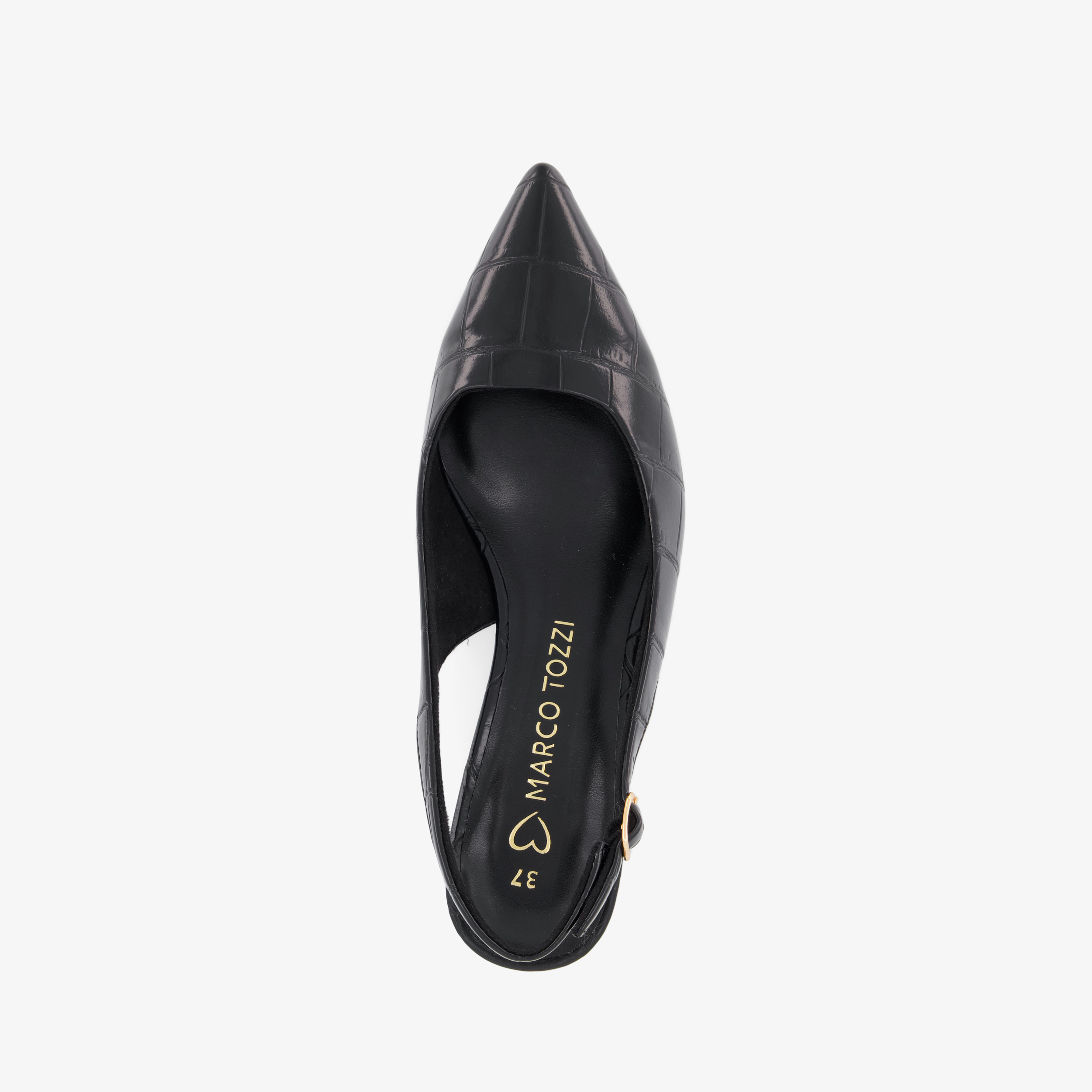 Marco Tozzi dames slingback pumps croco print zwart – foto 4