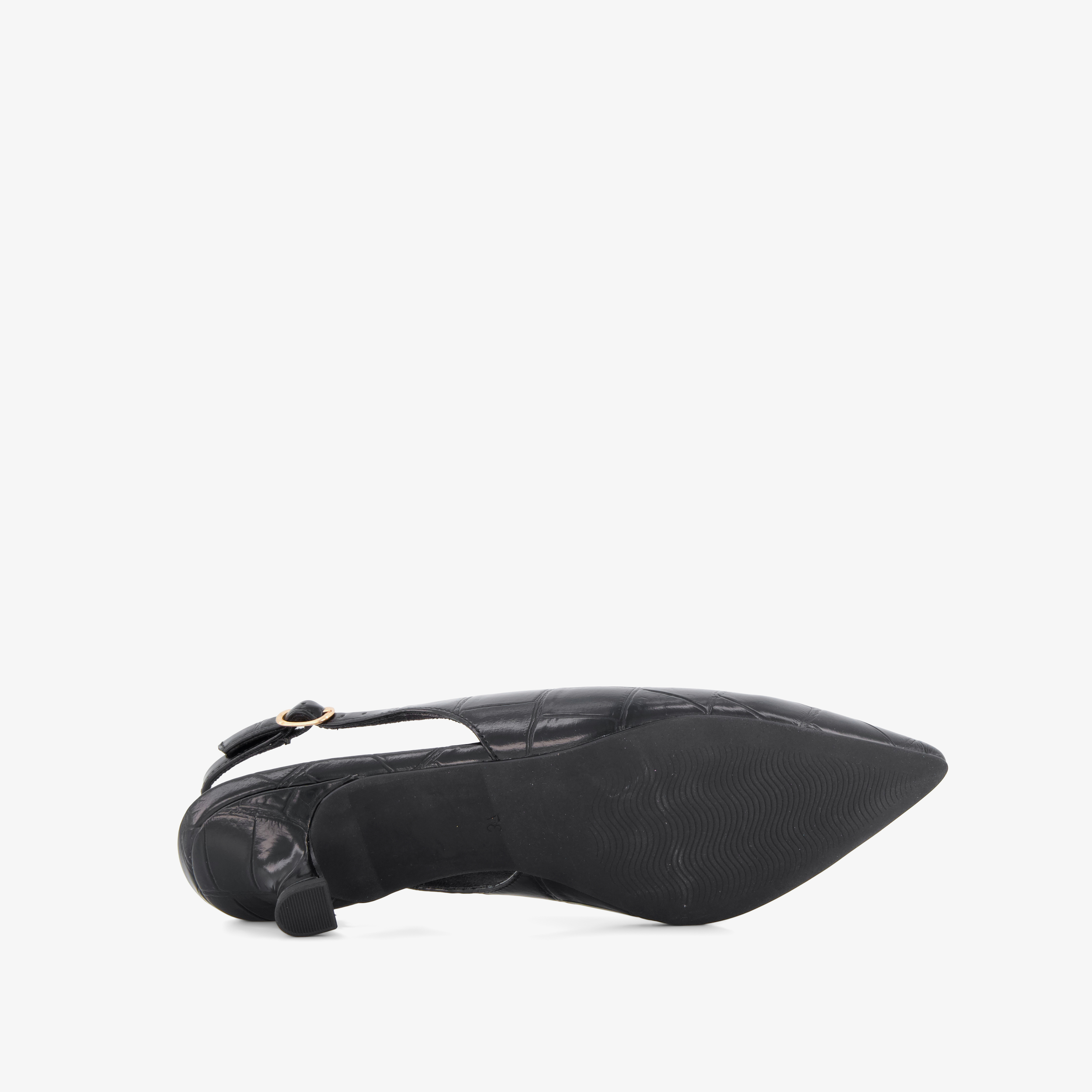 Marco Tozzi dames slingback pumps croco print zwart – foto 3