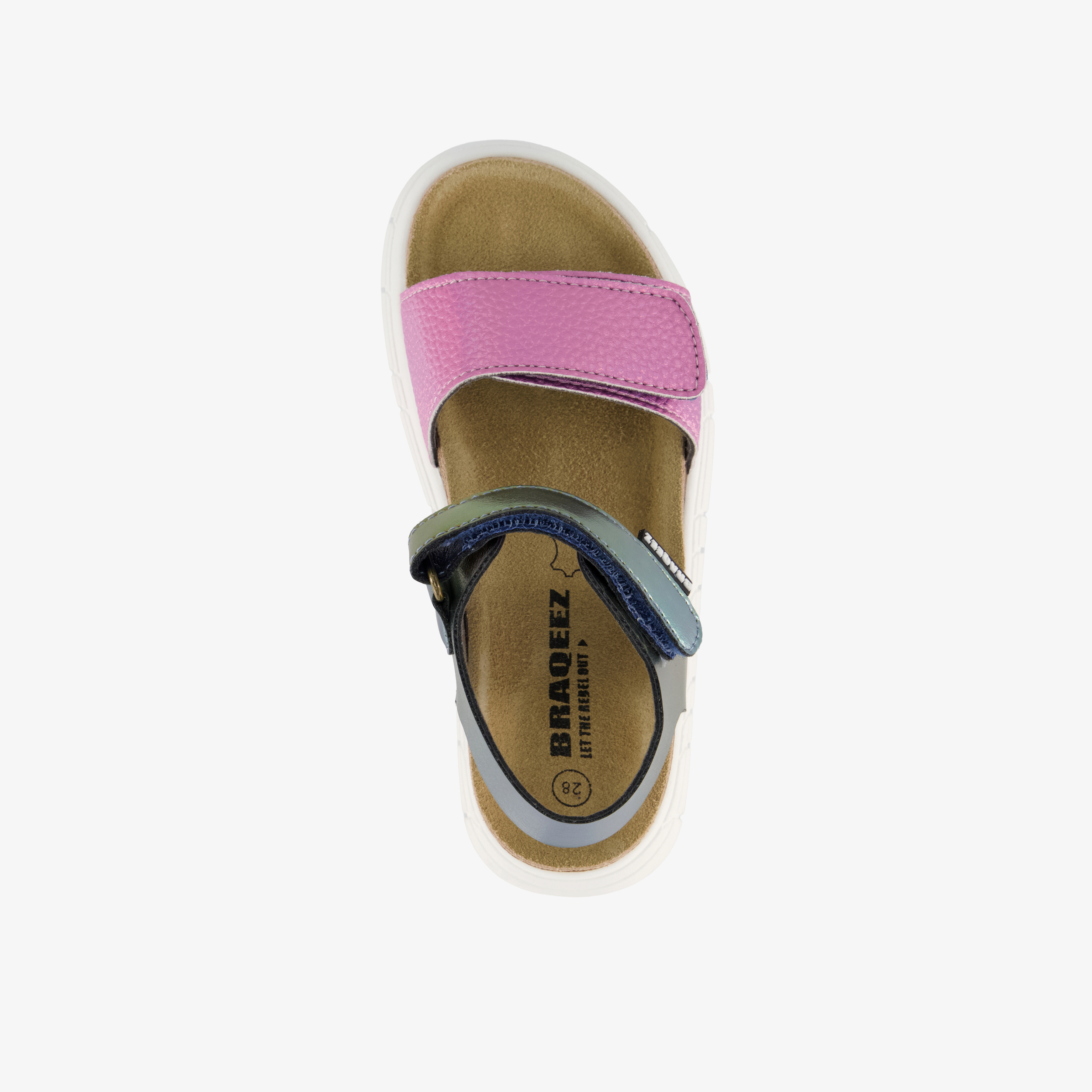 Braqeez leren meisjes sandalen metallic multicolor – foto 4