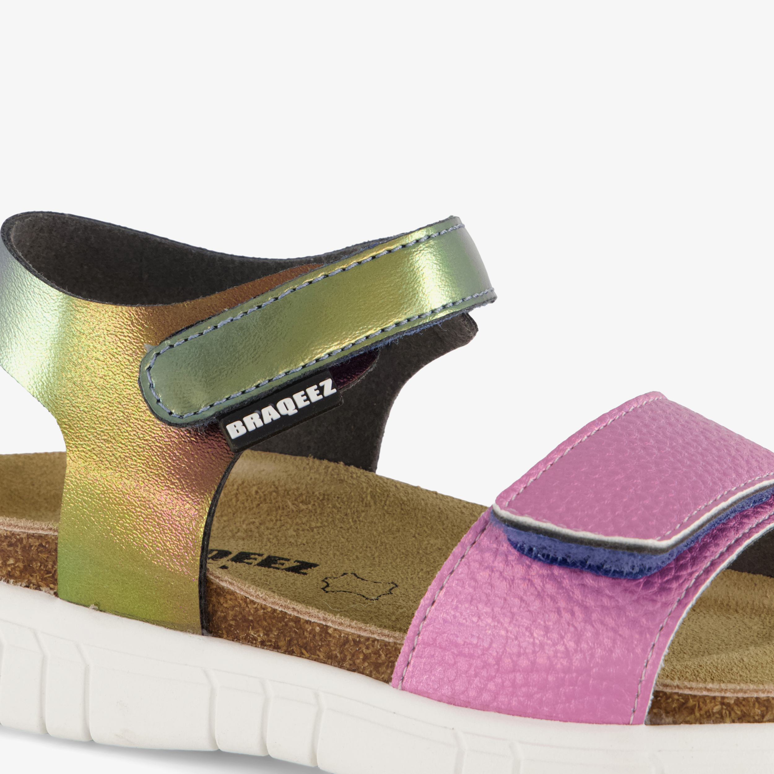 Braqeez leren meisjes sandalen metallic multicolor – foto 5