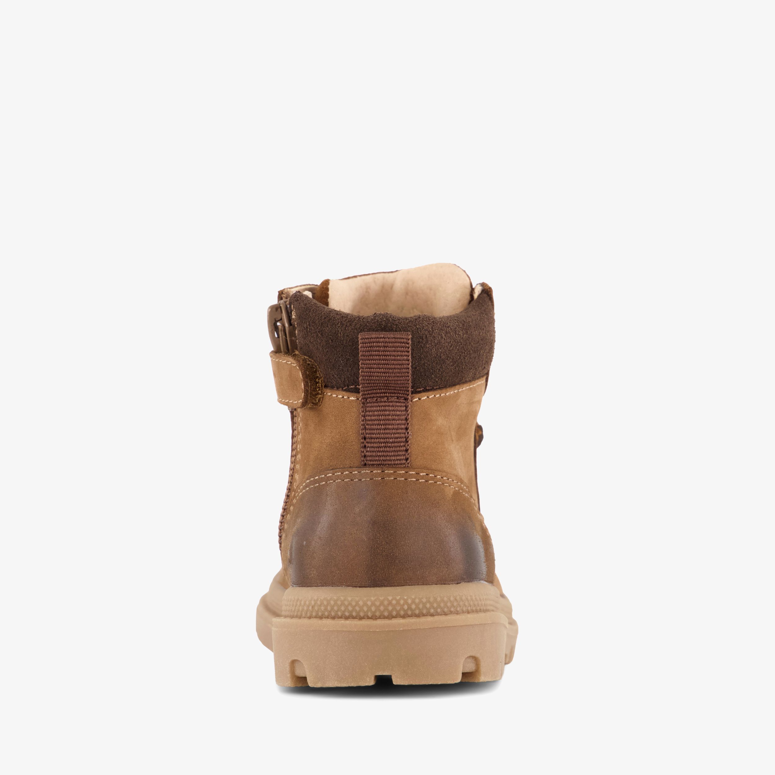 Stap leren jongens veterboots cognac bruin – foto 2