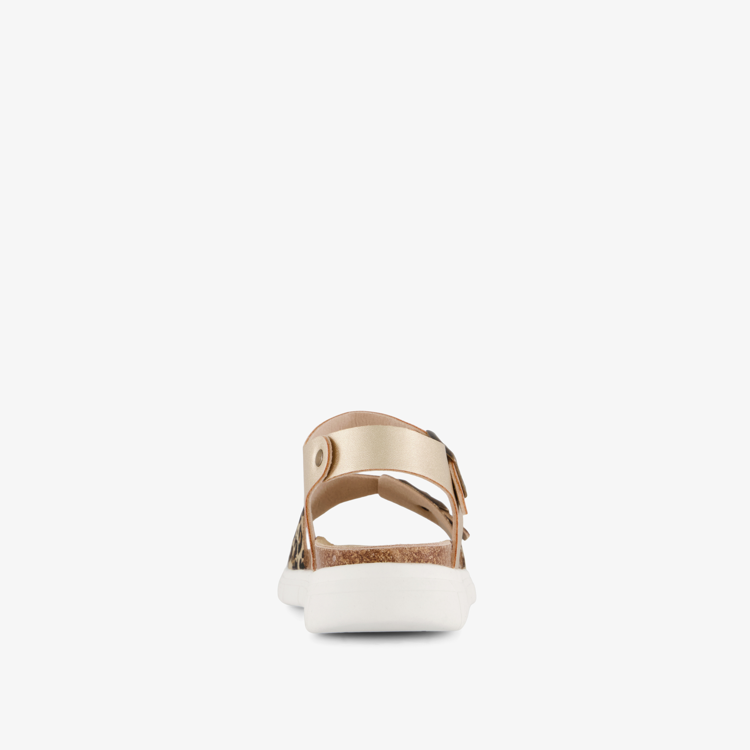 Braqeez leren meisjes sandalen panterprint goud – foto 2